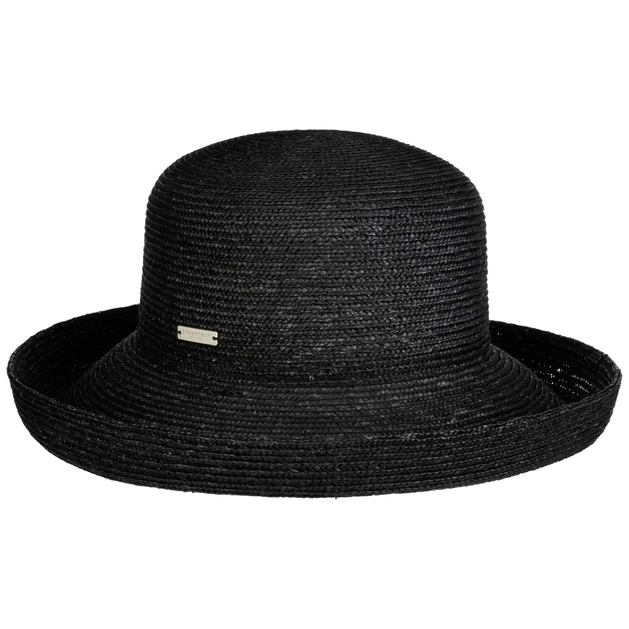 Seeberger Women's Black Javina Upward Brimmed Straw Hat By