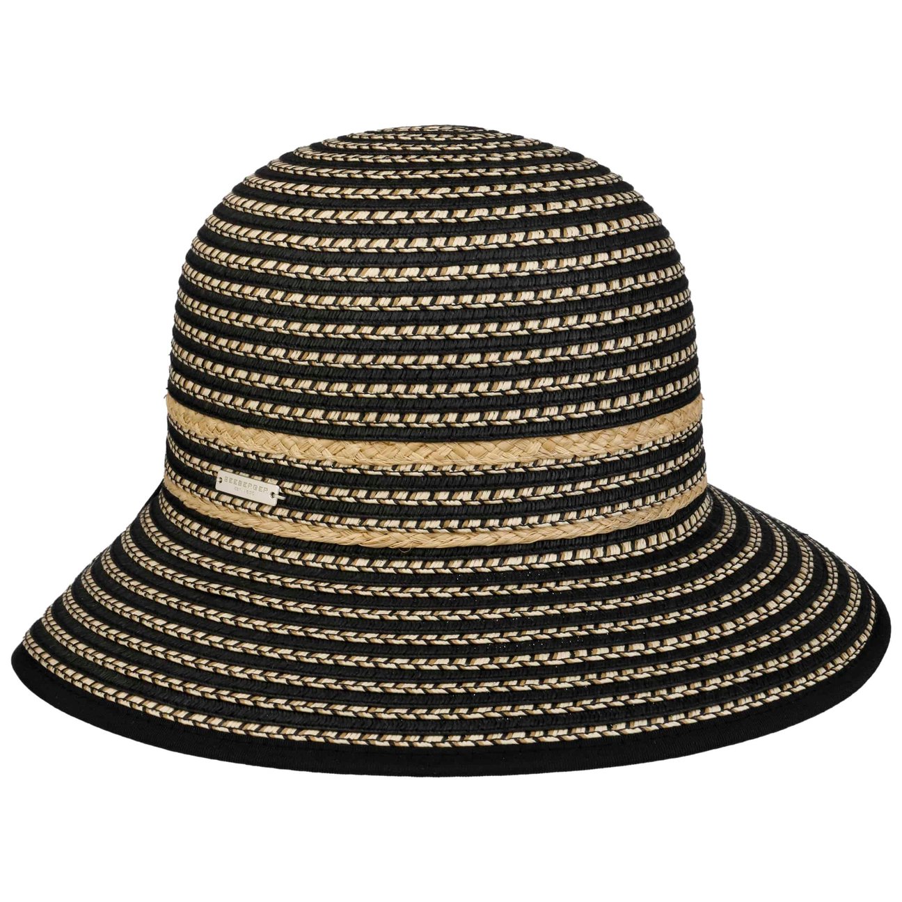 Seeberger Women's Nature-Black Loredina Cloche Straw Hat By