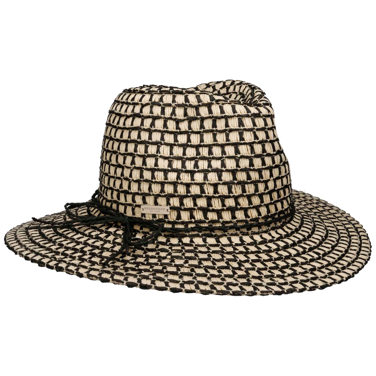 Seeberger Women's Black Twotone Straw Hat By
