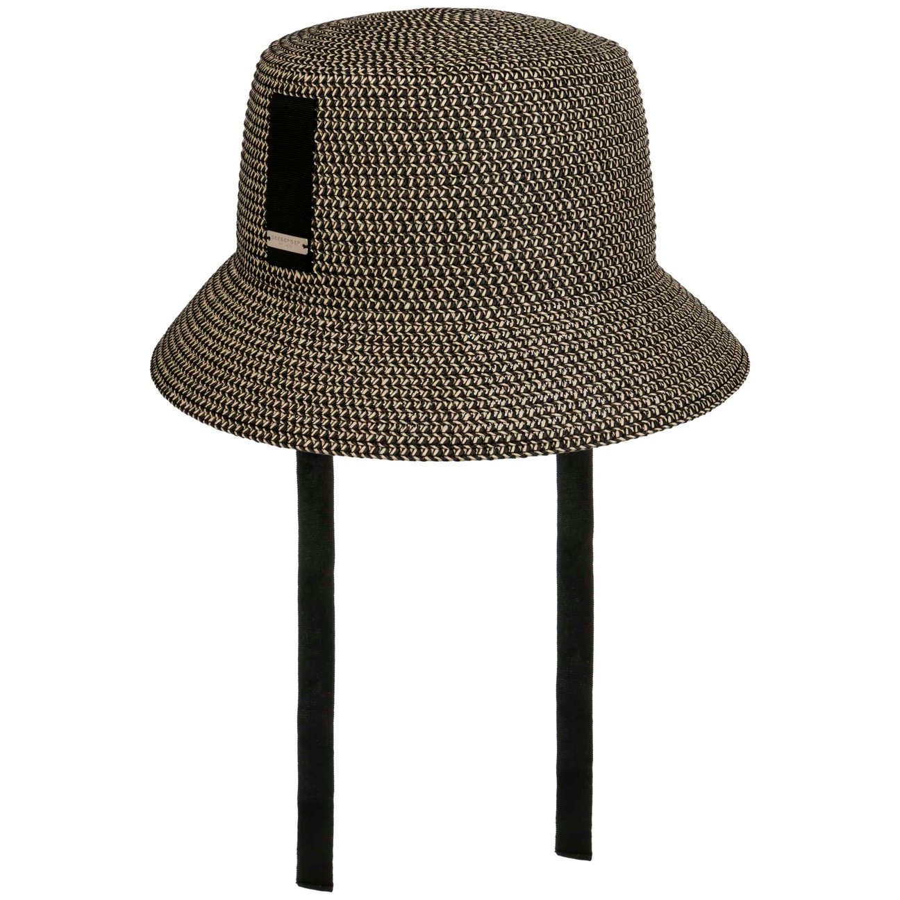 Seeberger Women's Black Sanova Bucket Straw Hat By
