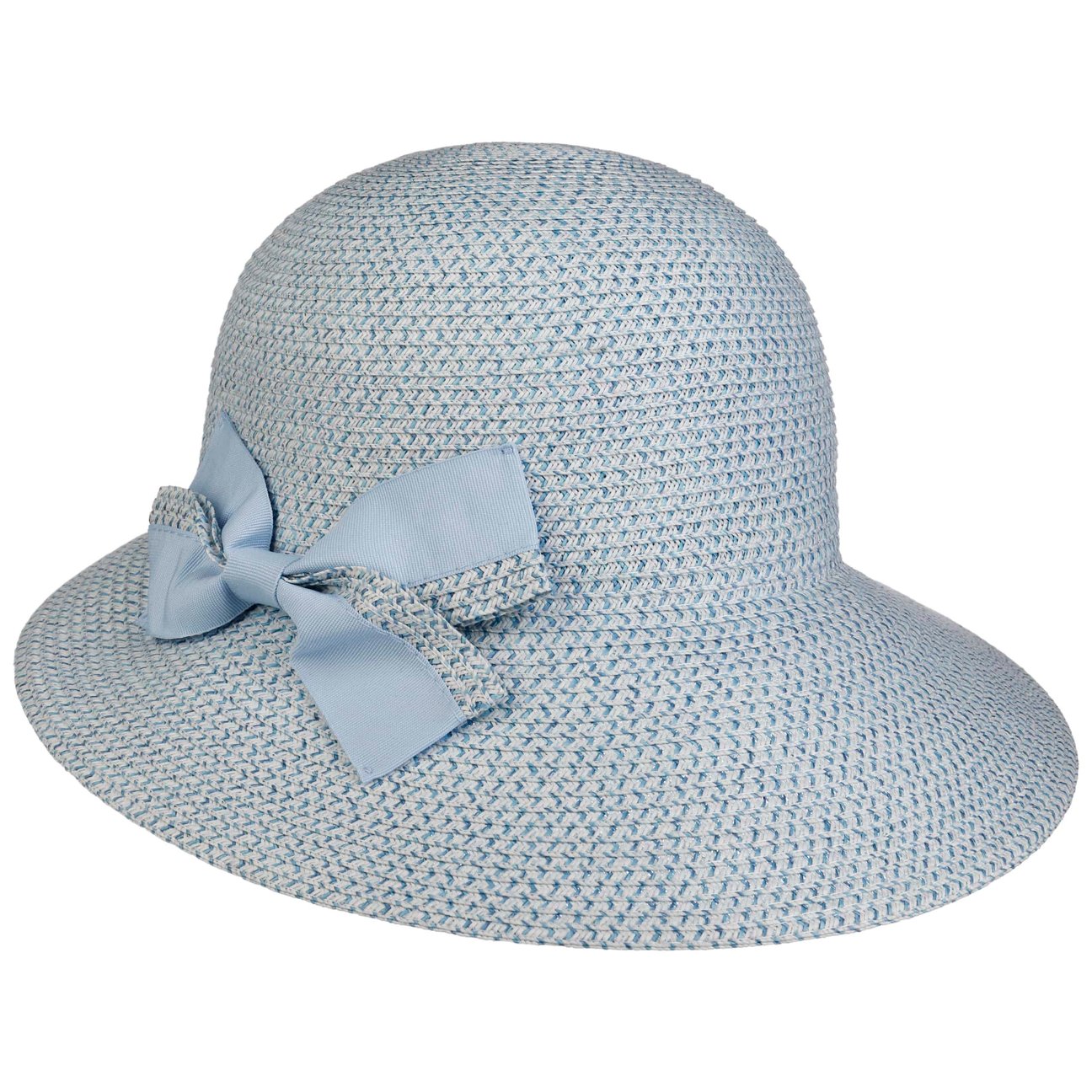 Seeberger Women's Light Blue Vallena Straw Hat With Loop By
