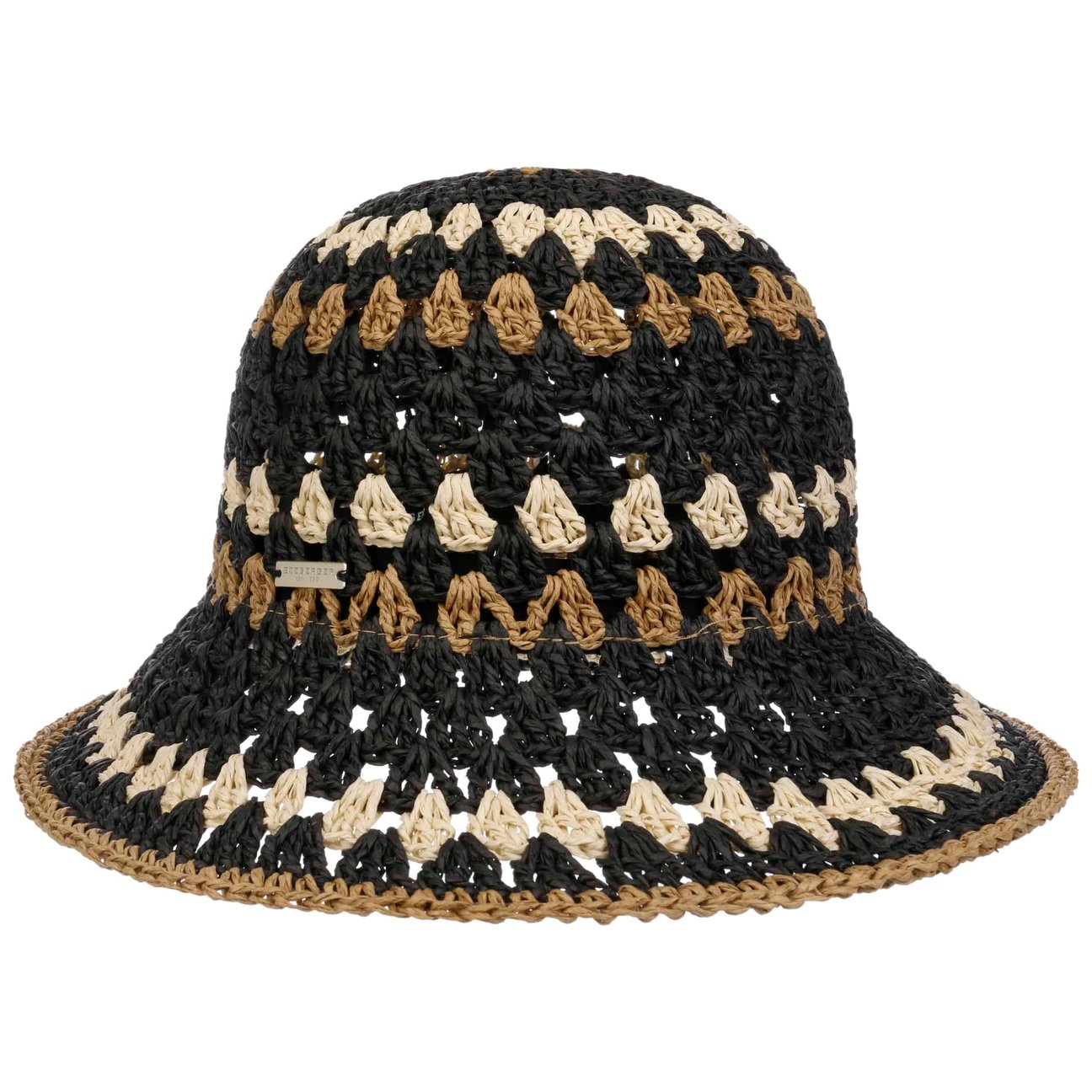 Seeberger Women's Black Karola Cloche Straw Hat By
