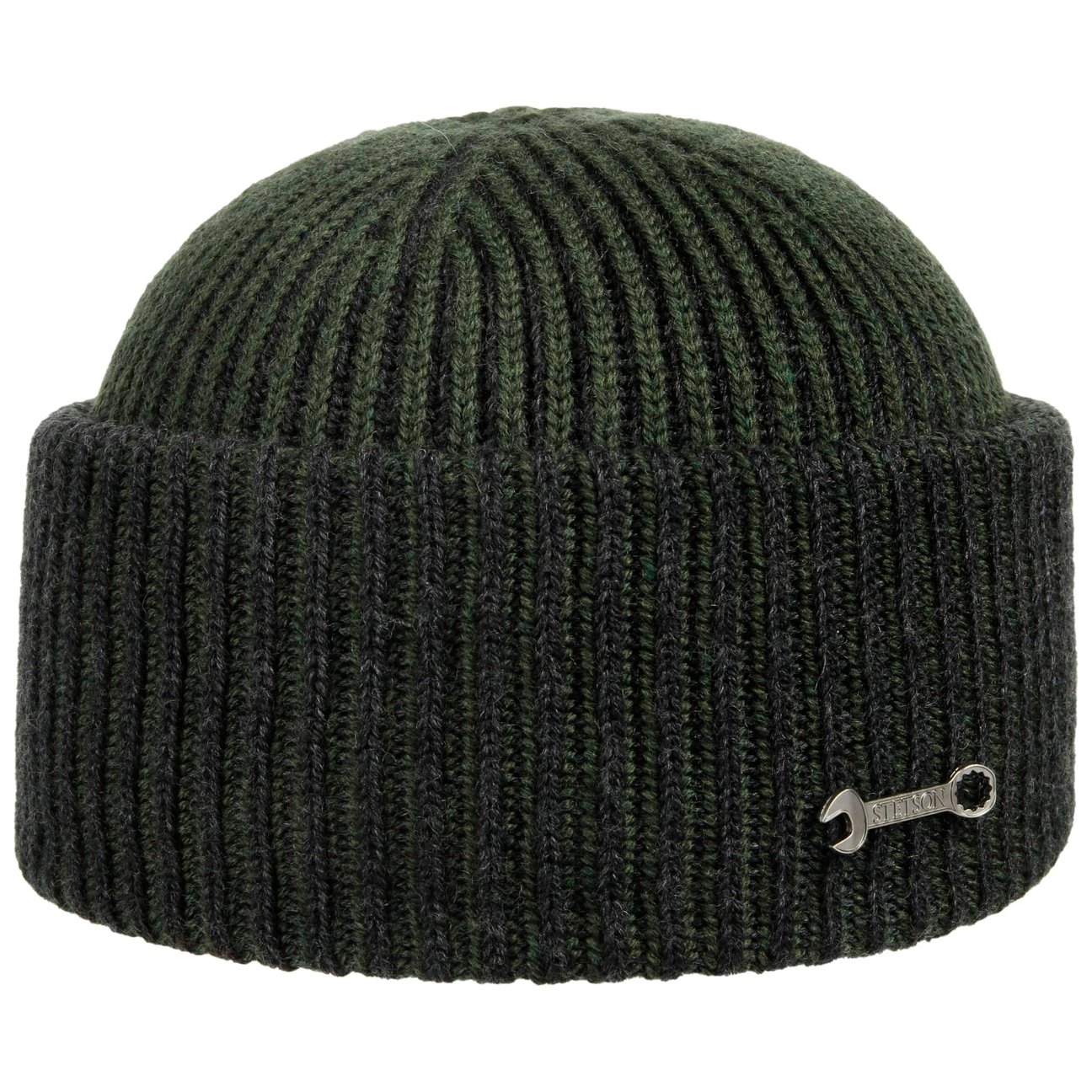 Stetson Olive Salina Wool Beanie Hat With Cuff By