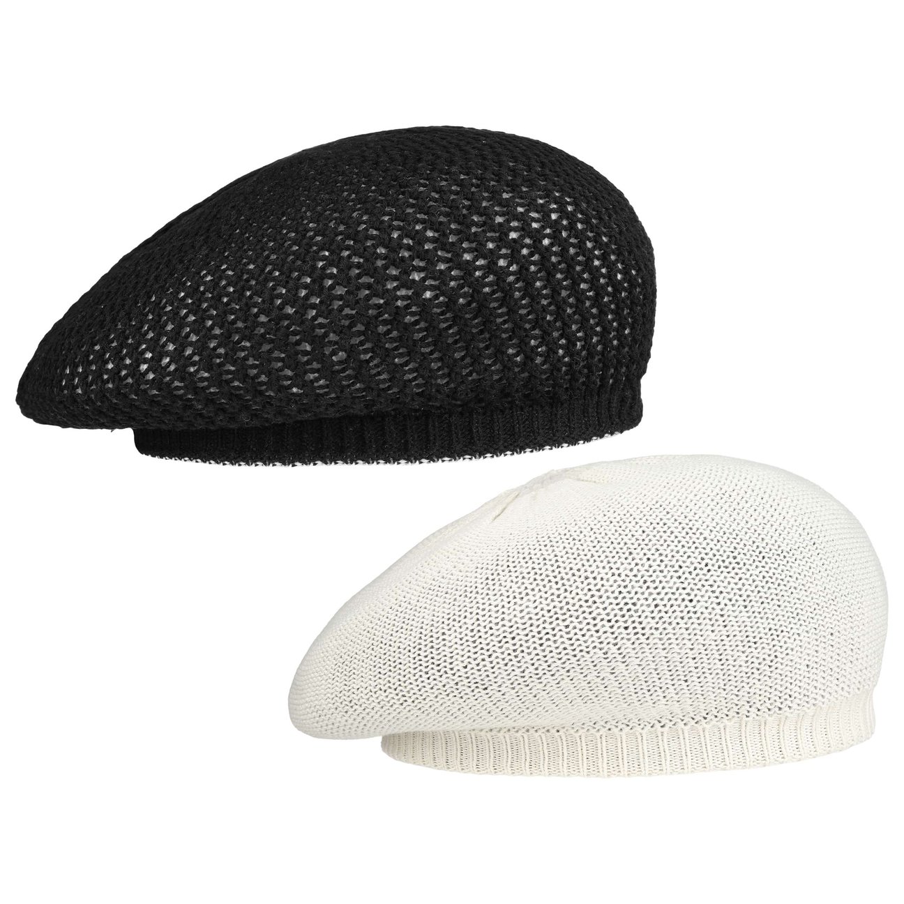 Bedacht Women's Black-White Reversible Knit Beret By
