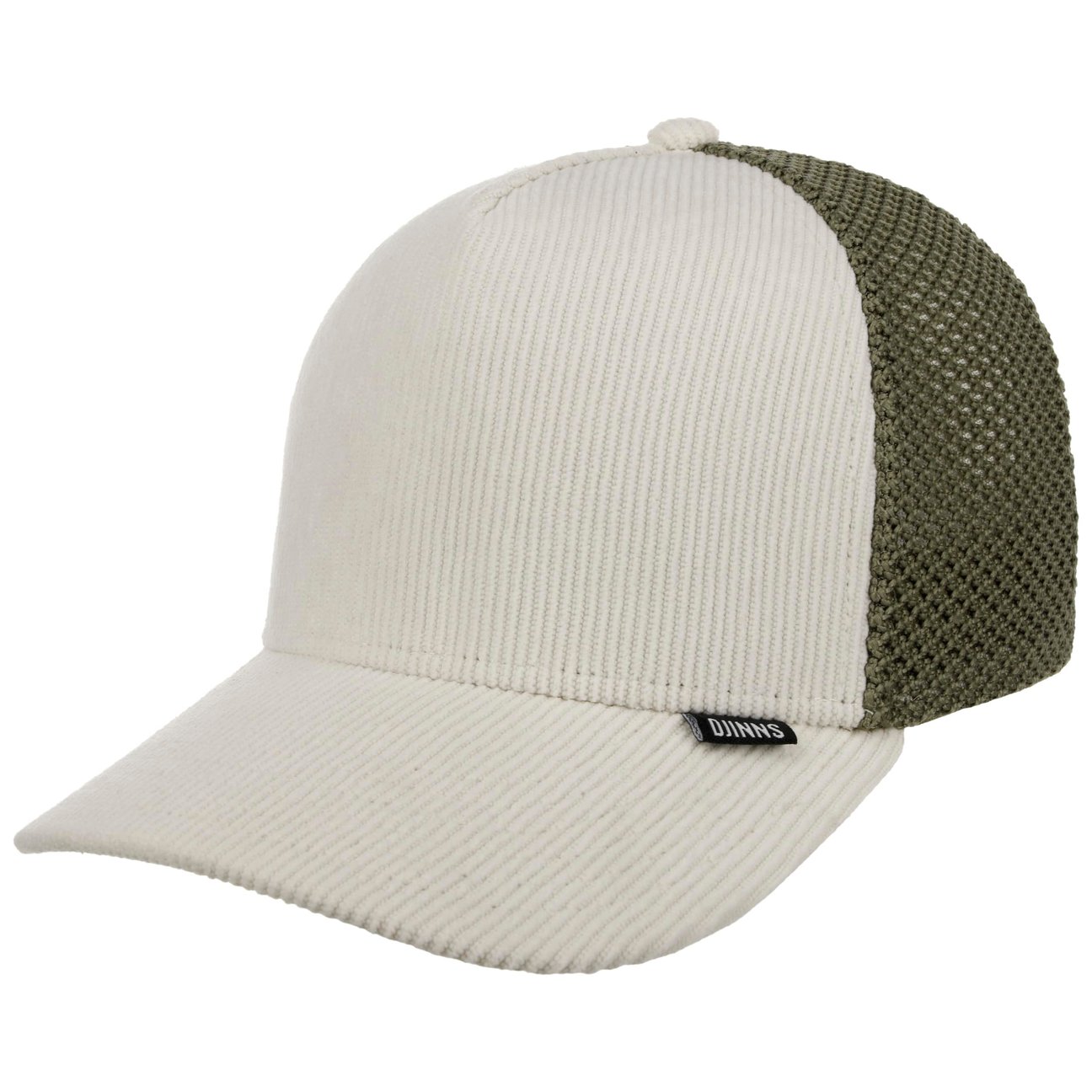 Djinns Men's Cream White Cord And Mesh Trucker Cap By