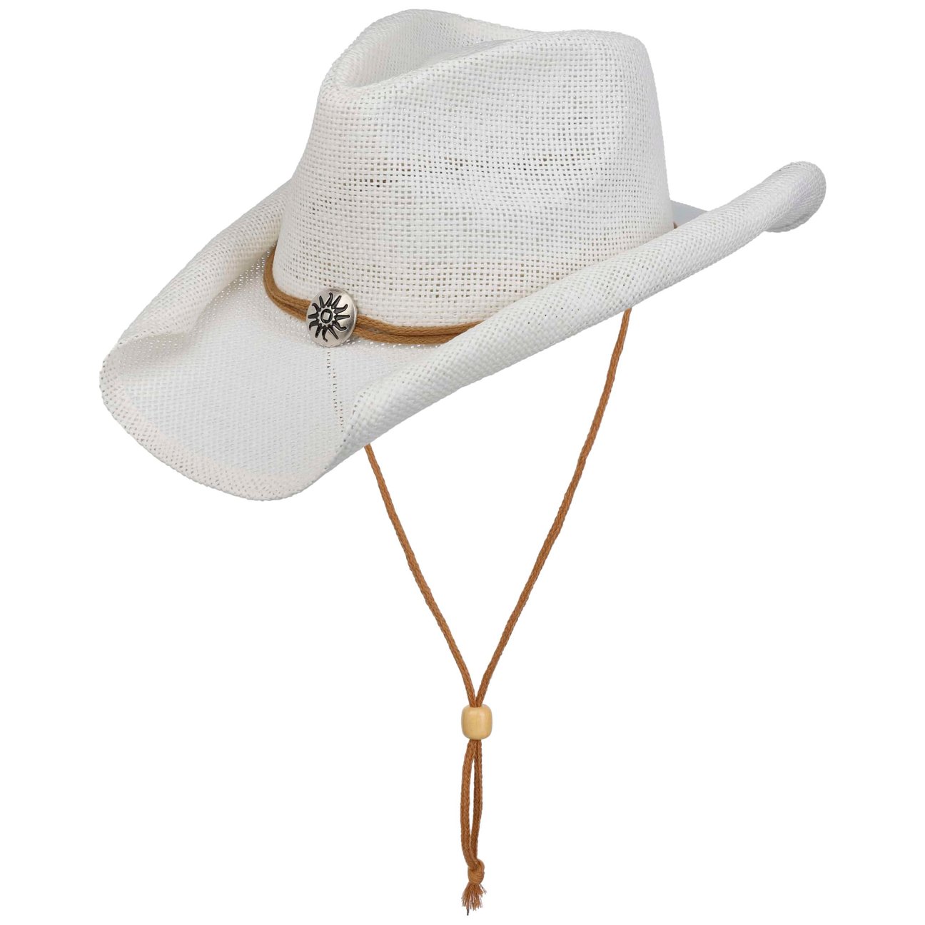 Lipodo Unisex White Vescadosa Western Straw Hat By