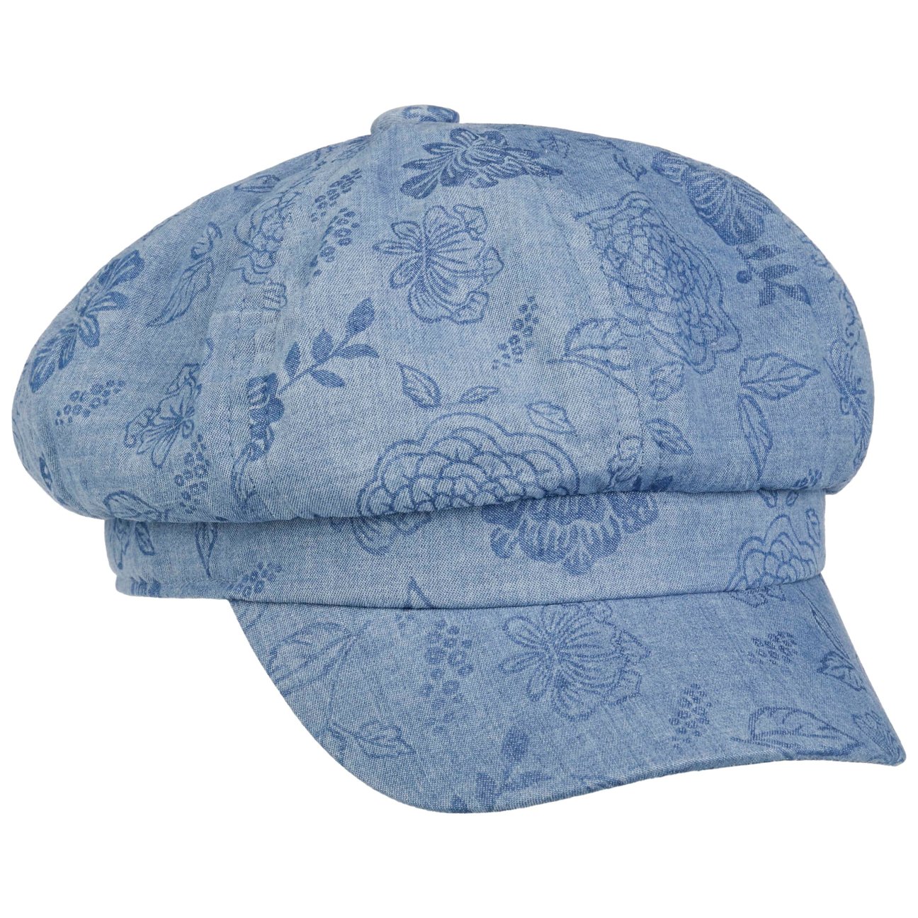 Lipodo Women's Denim Mixed Flowers Newsboy Cap By