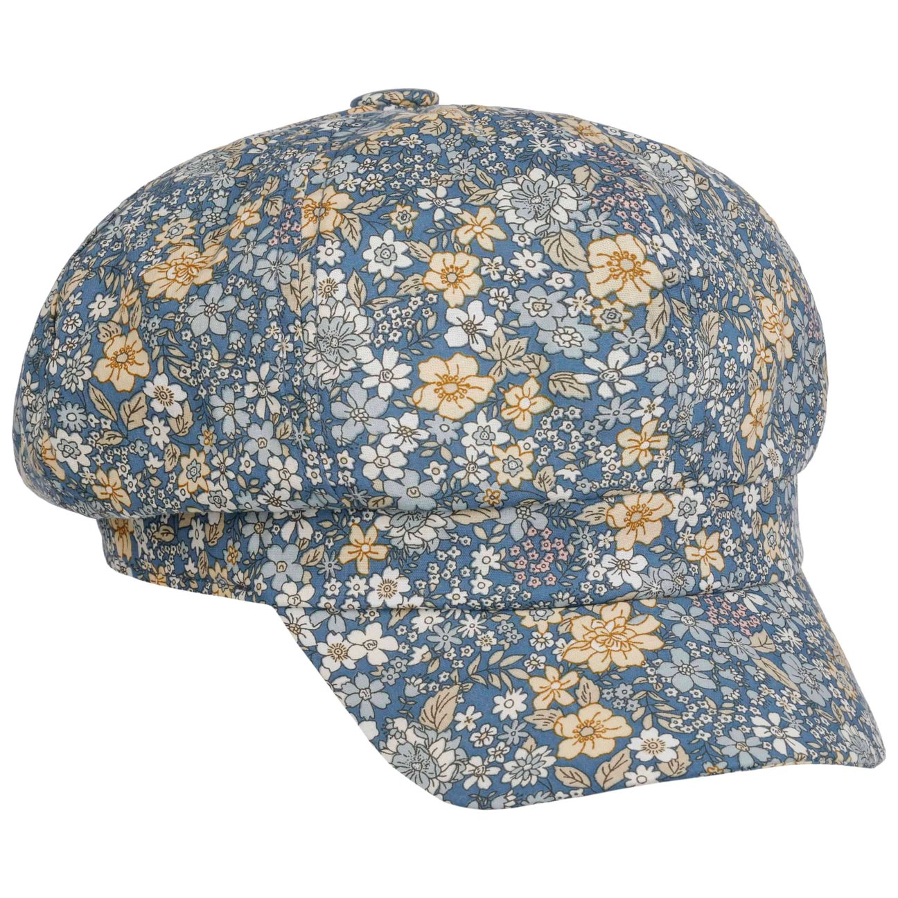 Lipodo Girls Blue Millefleurs Allover Newsboy Cap By