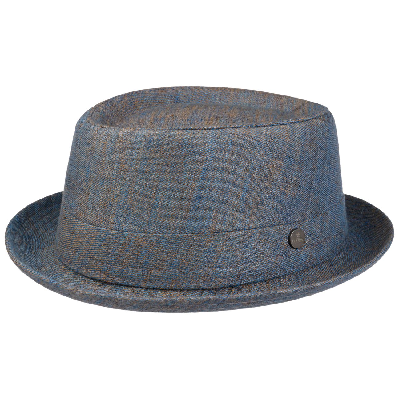 Lierys Blue Classic Pork Pie Linen Hat By