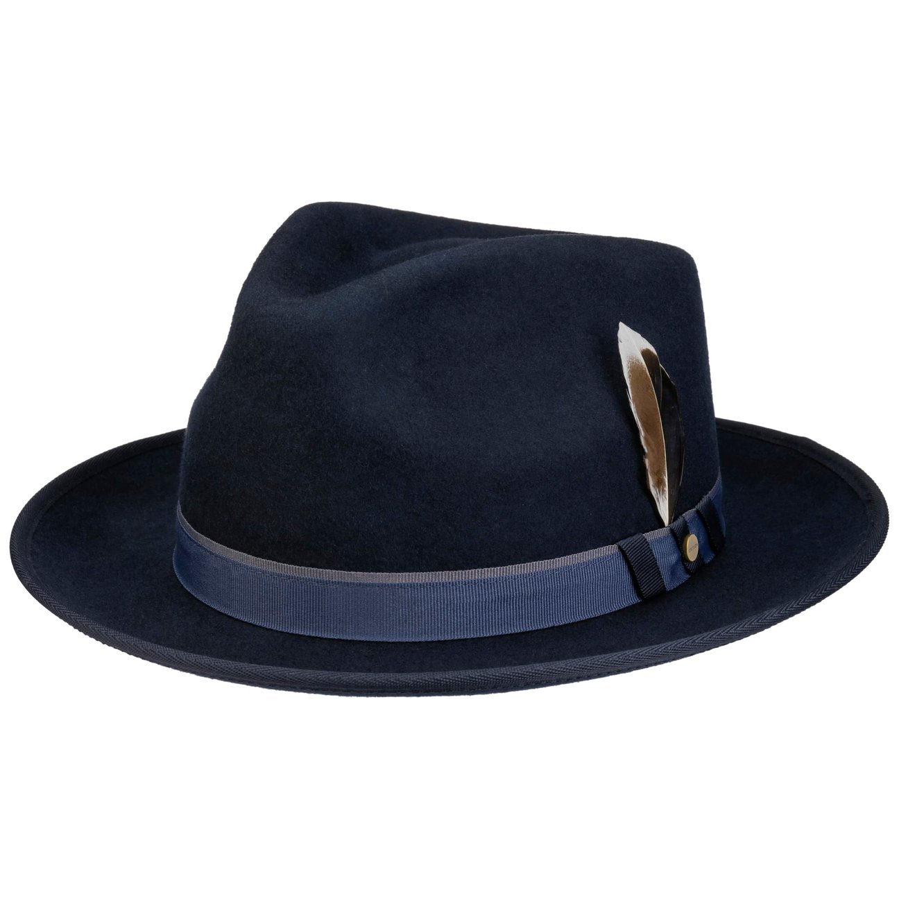 Stetson Navy Hulbert Fedora Wool Hat By