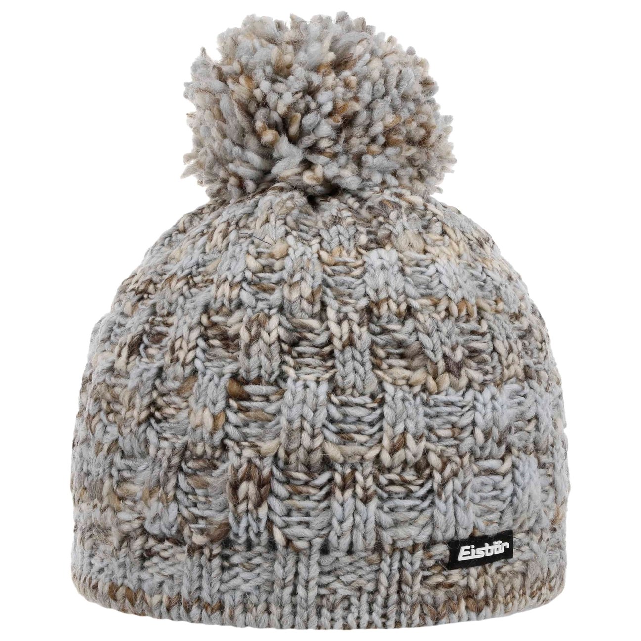 Eisbär Men's Beige-Blue Chari Pompom Hat By