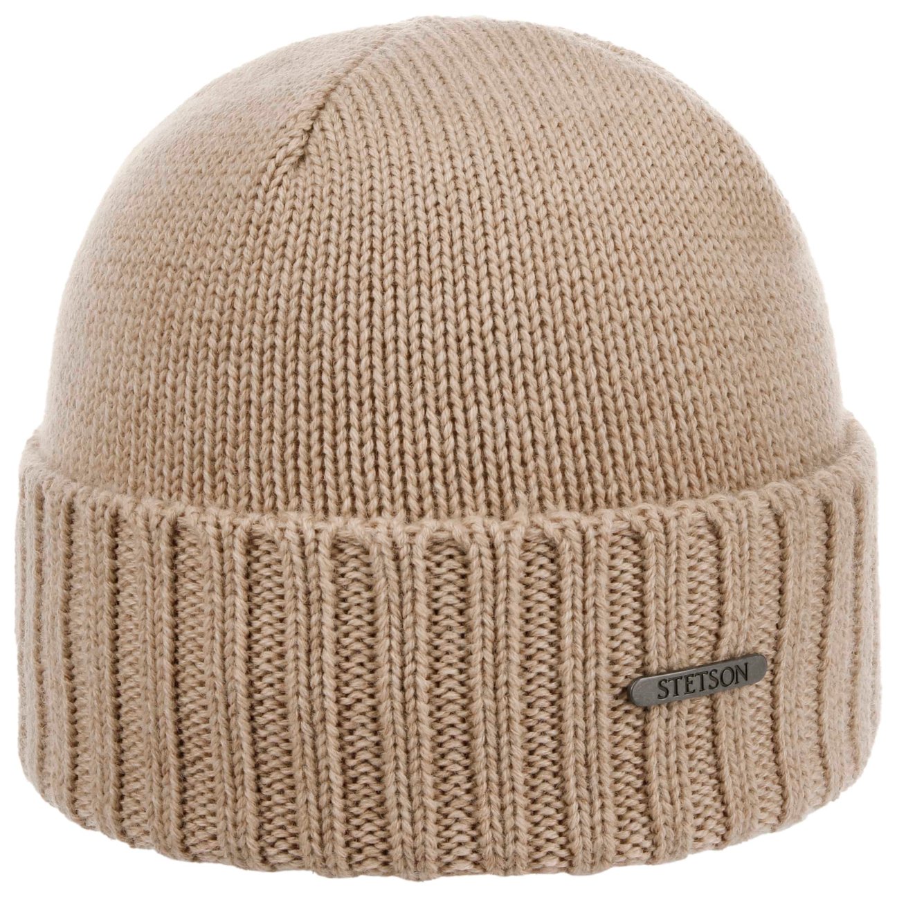 Stetson Women's Beige Norham Merino Beanie Hat With Cuff By