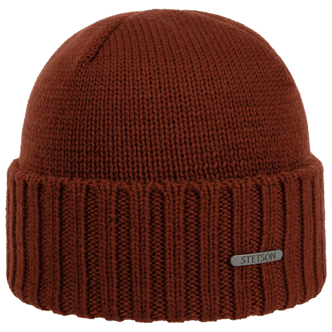 Stetson Women's Rust Norham Merino Beanie Hat With Cuff By