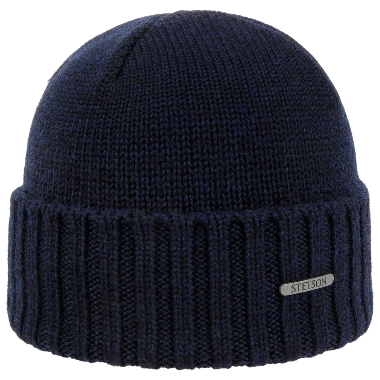 Stetson Women's Navy Norham Merino Beanie Hat With Cuff By