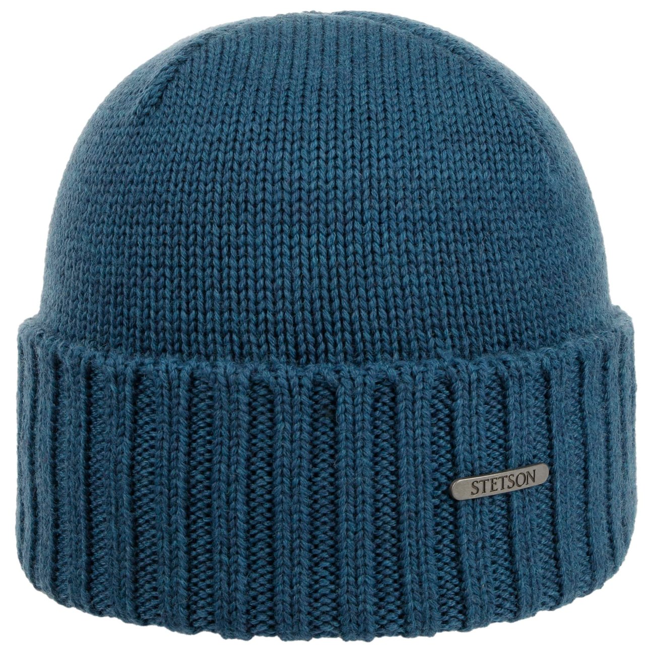 Stetson Women's Blue Norham Merino Beanie Hat With Cuff By