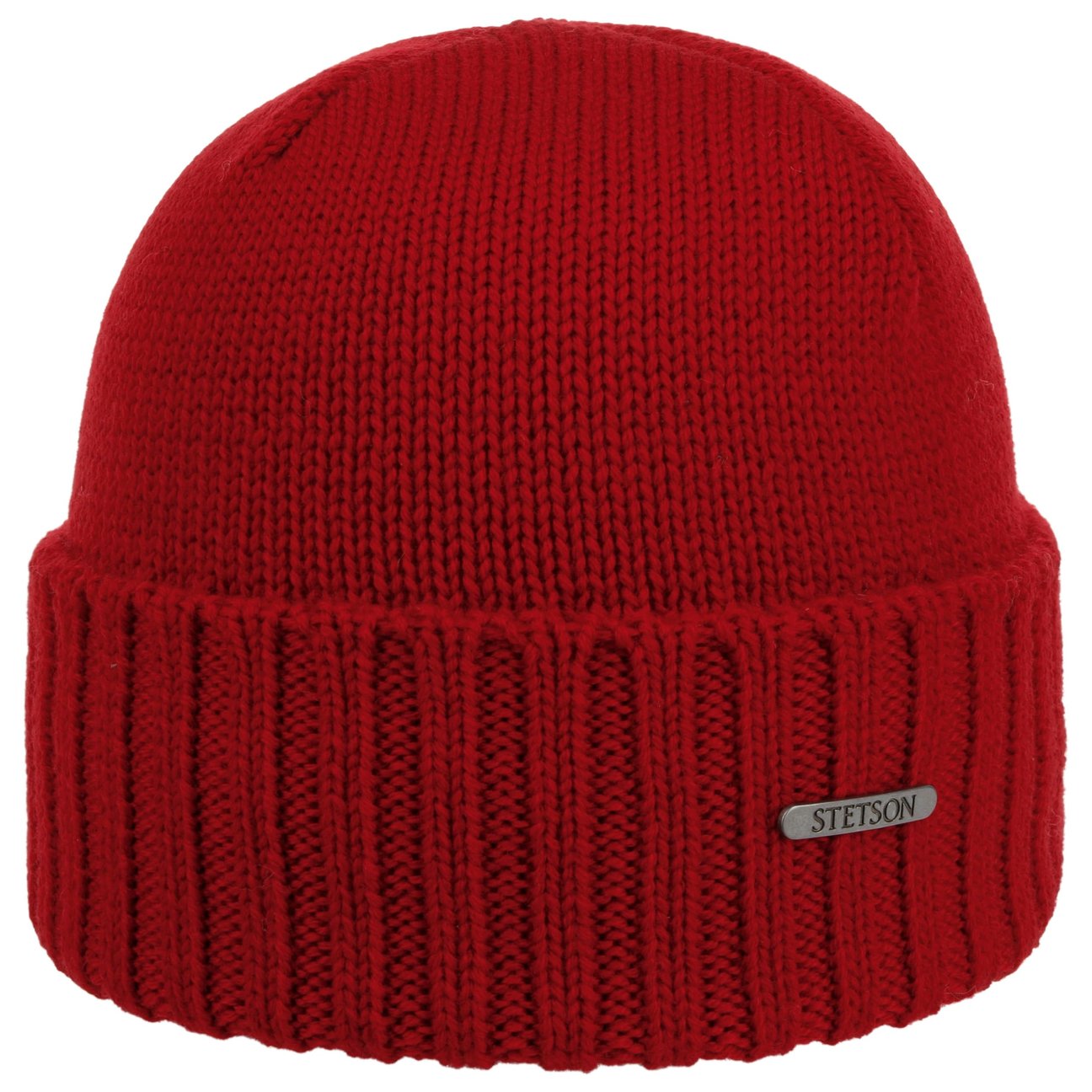 Stetson Women's Red Norham Merino Beanie Hat With Cuff By