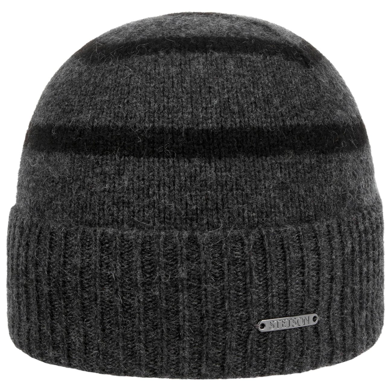 Stetson Women's Black-Grey Darfield Cashmere Beanie Hat By