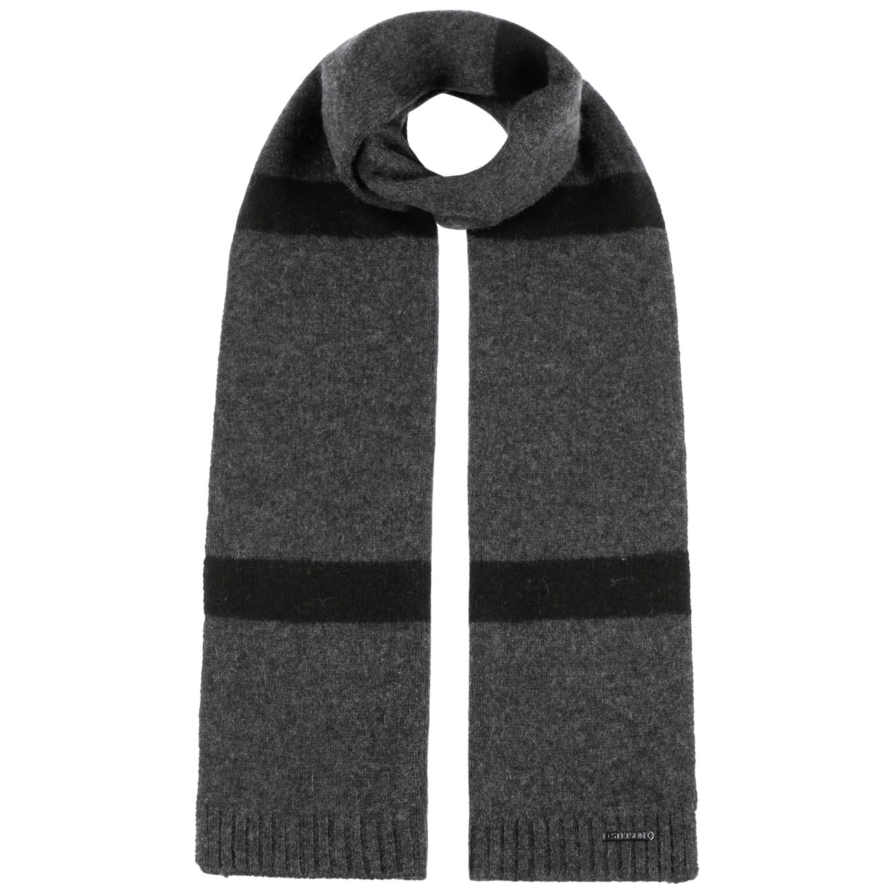 Stetson Men's Black-Grey Darfield Cashmere Scarf By