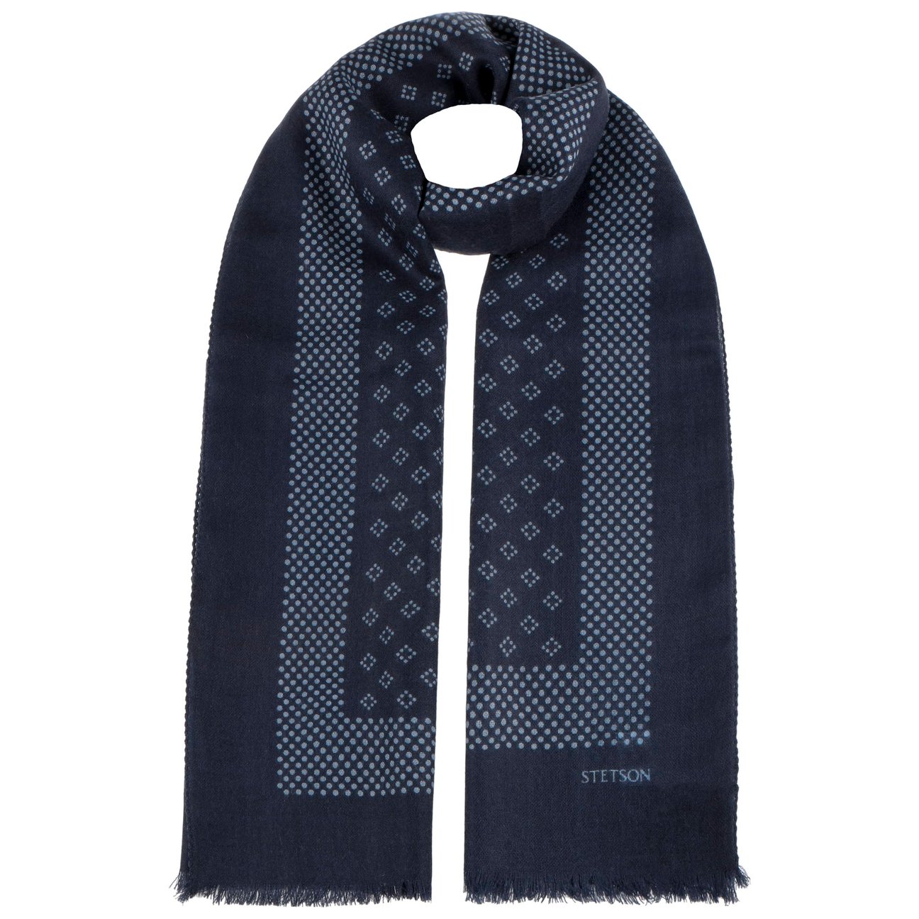 Stetson Men's Navy Bearsbridge Wool Scarf By