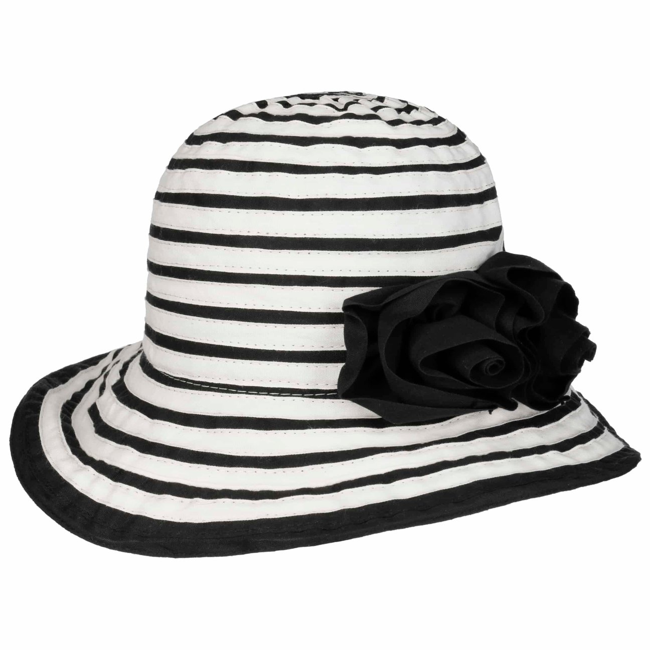 Mcburn Women's Black-Cream White Deronda Twotone Cotton Hat By