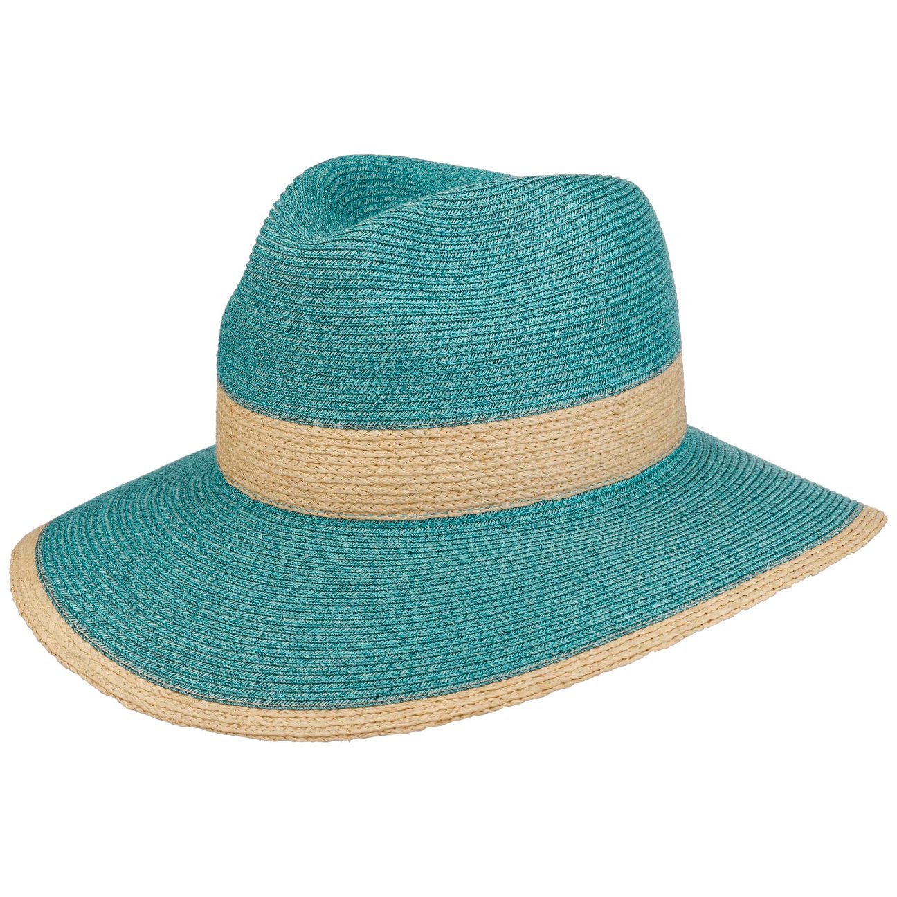 Lierys Women's Turquoise Levonea Twotone Traveller Straw Hat By