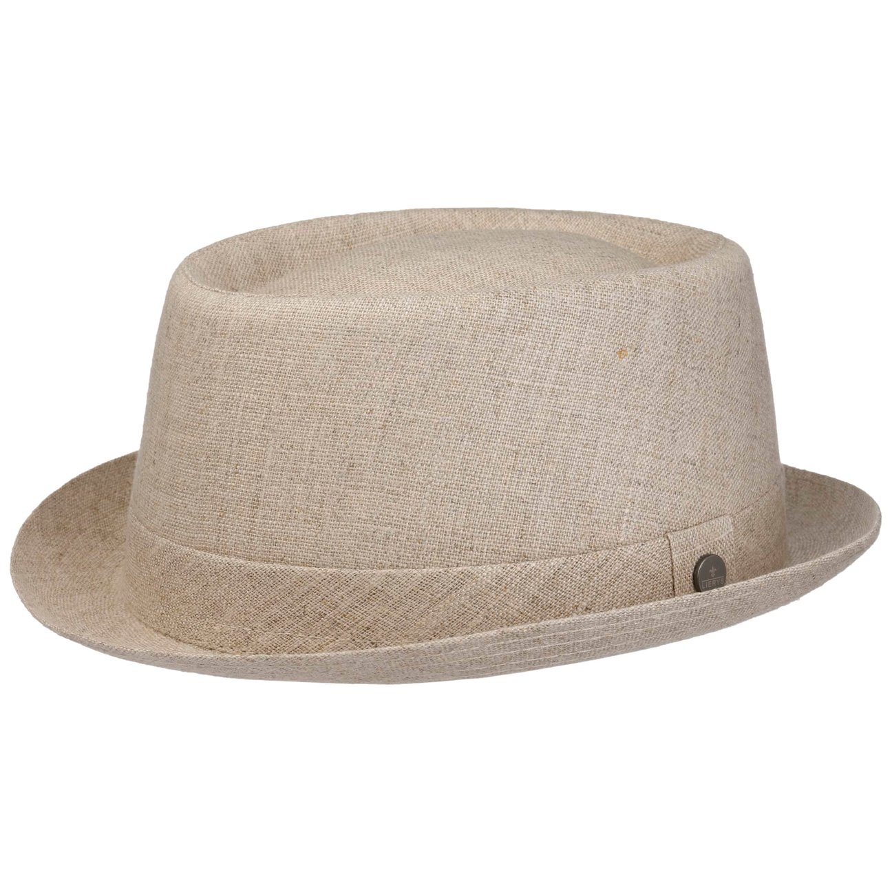 Lierys Unisex Beige Uni Pork Pie Linen Hat By
