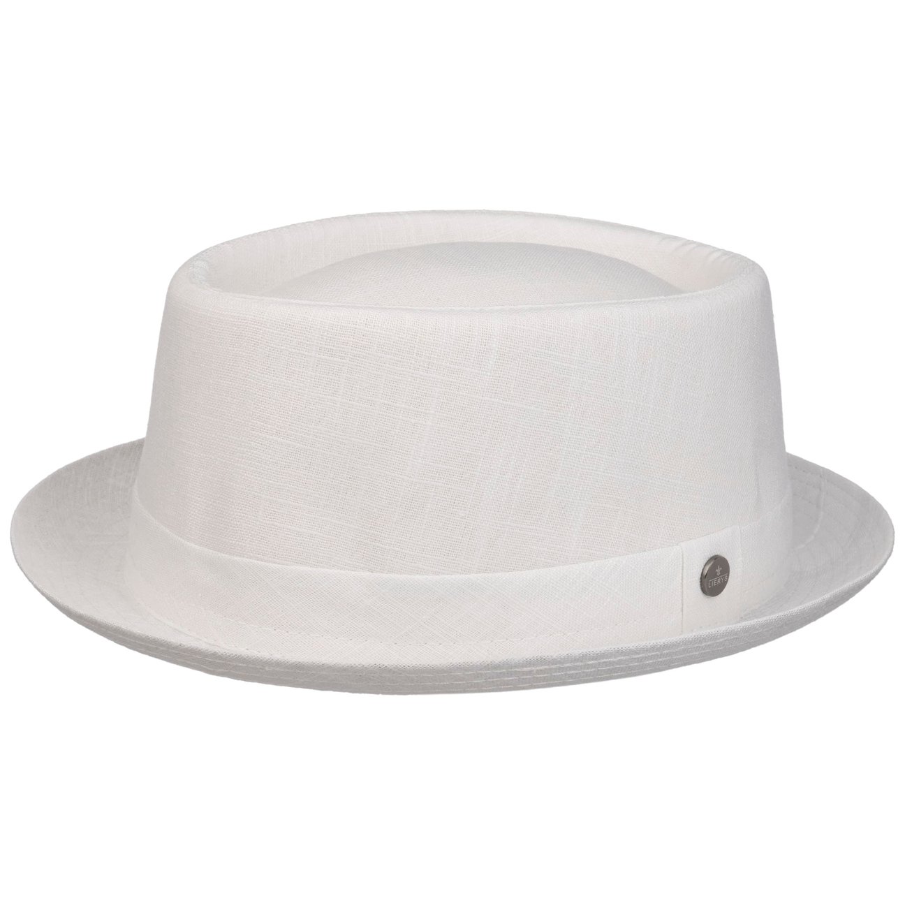 Lierys Unisex White Uni Pork Pie Linen Hat By