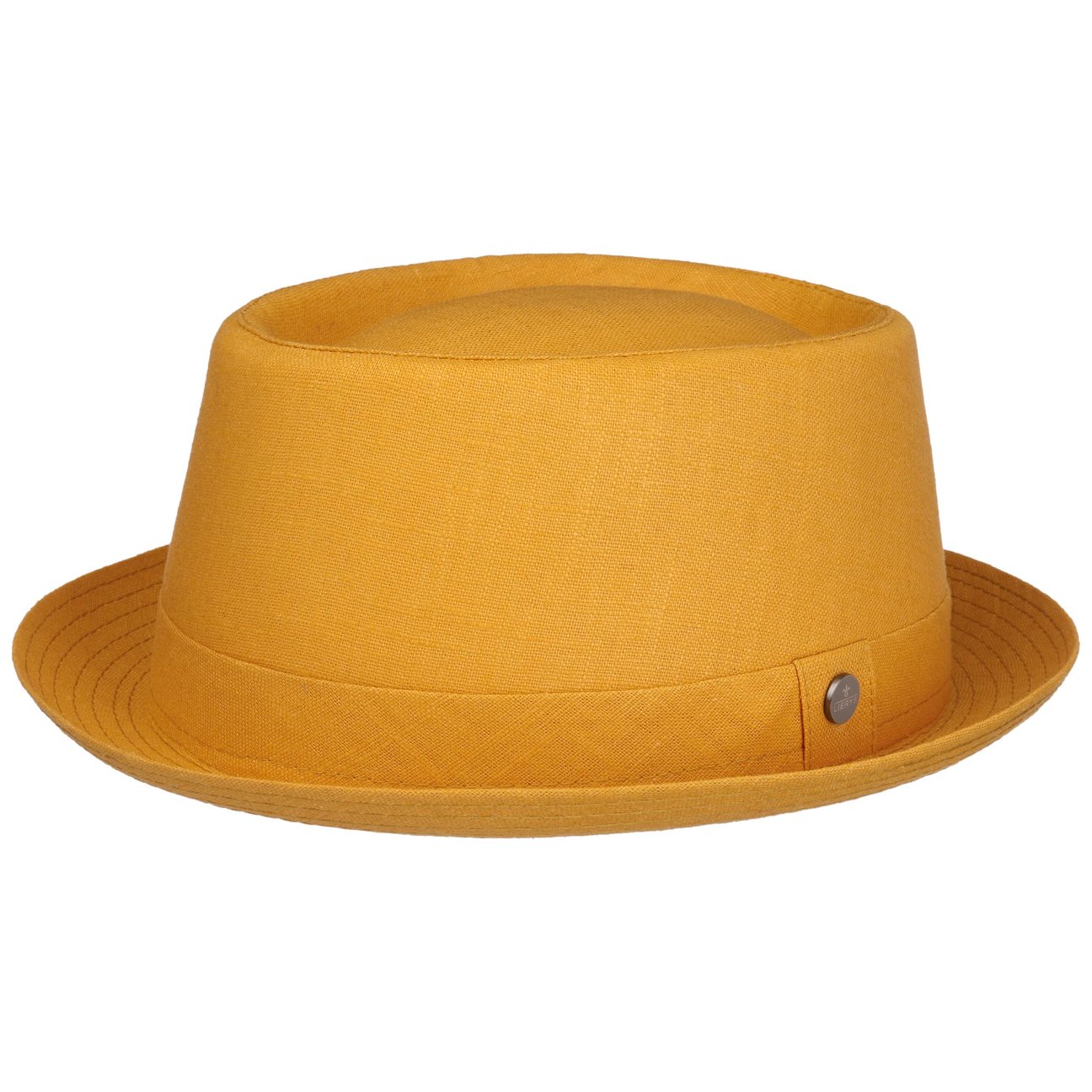 Lierys Unisex Mustard Uni Pork Pie Linen Hat By