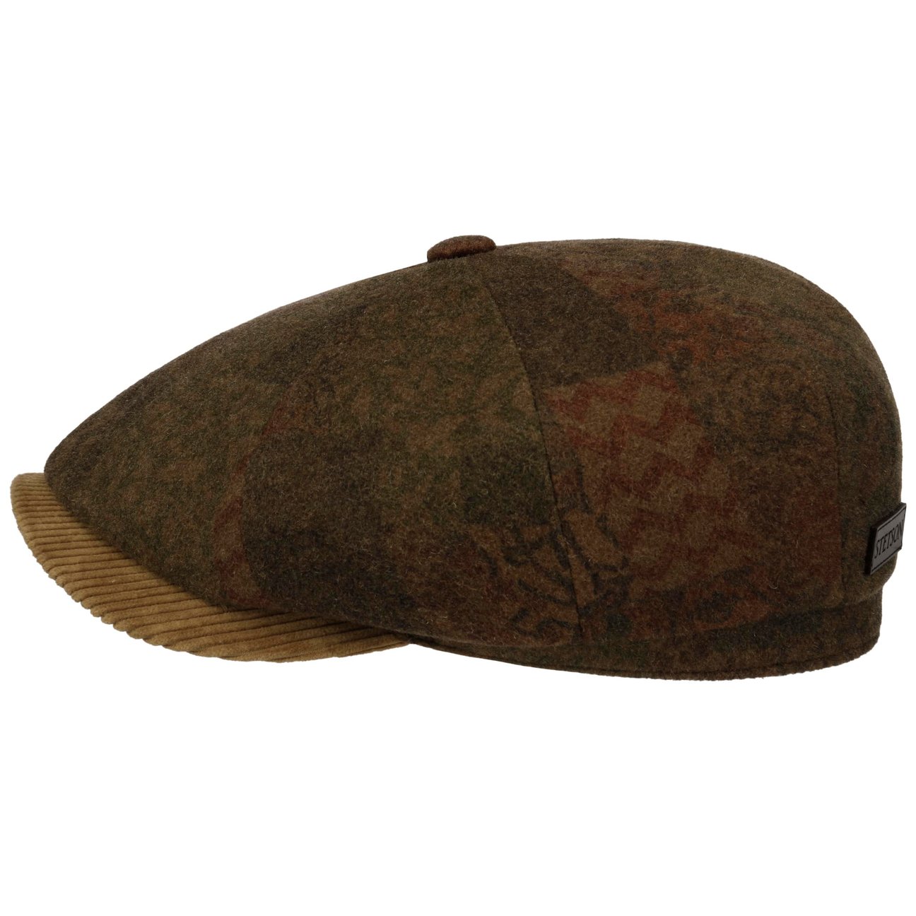Stetson Boys Brown Hatteras Dark Paisley Flat Cap By