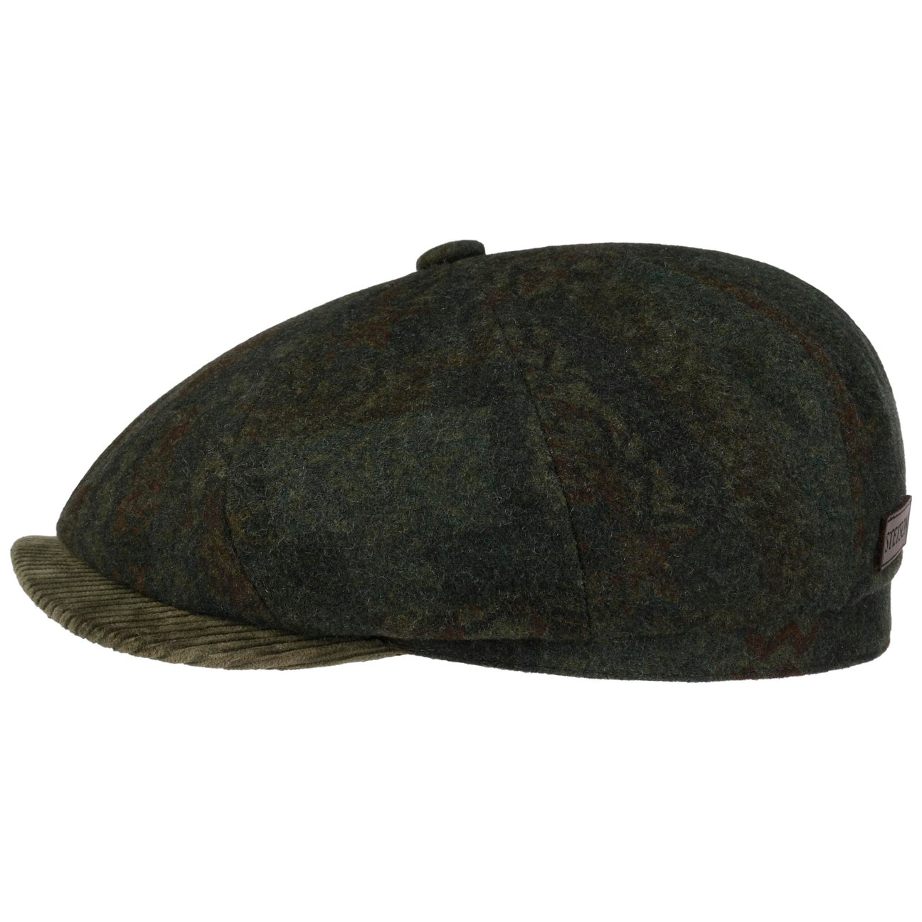 Stetson Boys Darkolive Hatteras Dark Paisley Flat Cap By