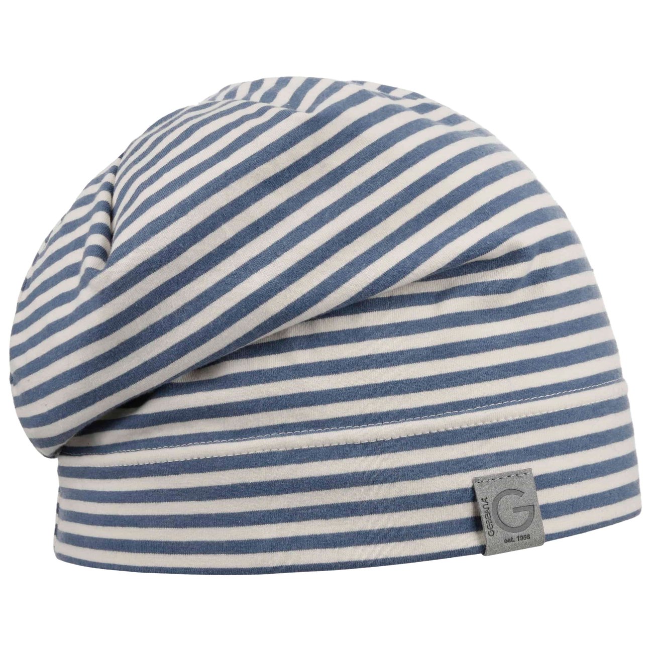 Gebeana Women's Blue Twotone Stripes Beanie Hat By