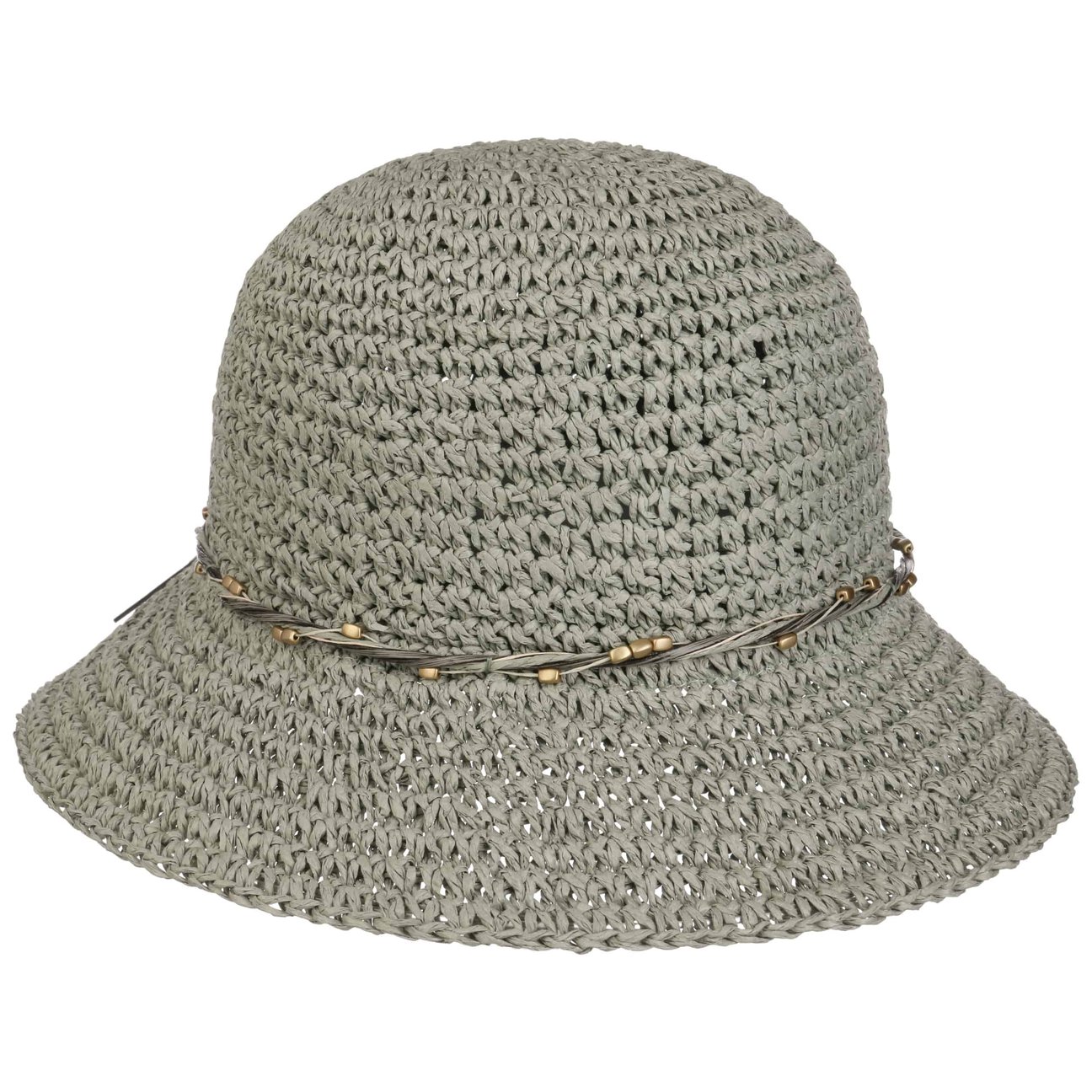 Loevenich Unisex Light Green Uni Crochet Straw Hat By