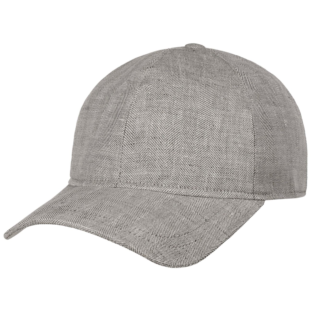 Borsalino Men's Dark Grey Hiker Herringbone Cap By