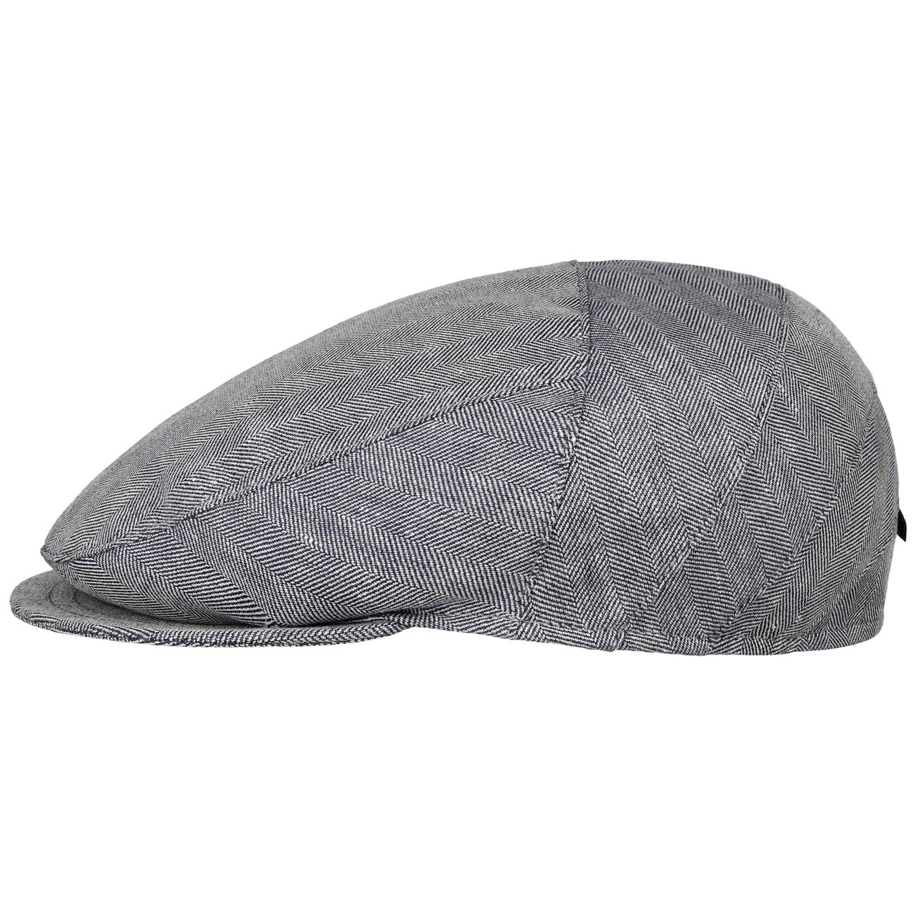 Borsalino Men's Anthracite Parigi Linen Flat Cap By