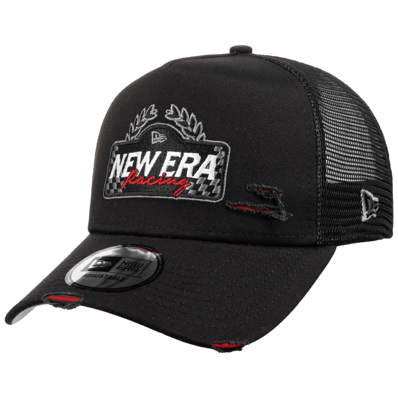 New Era Men's Black Motorsport Trucker Cap By
