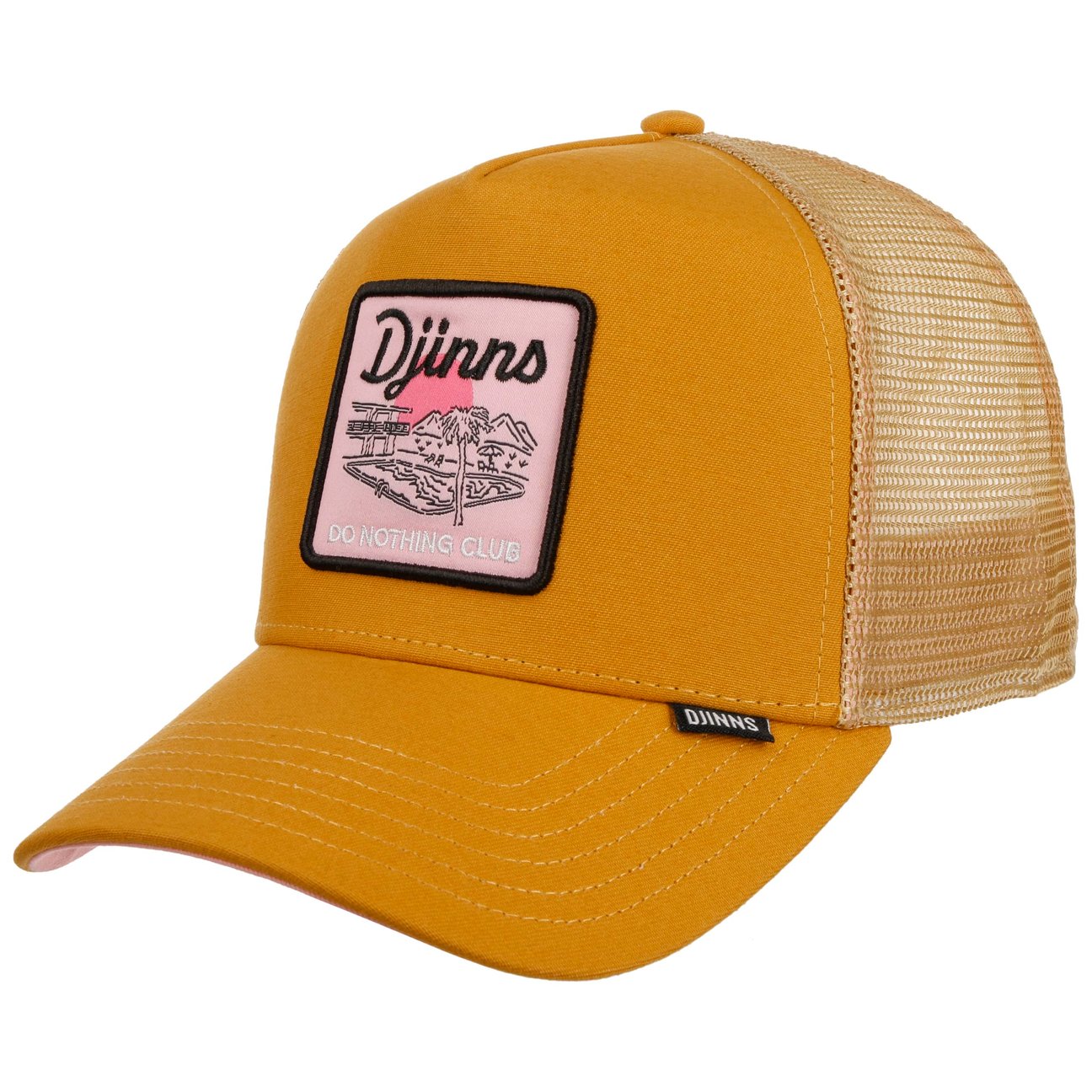 Djinns Men's Beige-Brown Dnc Pool Hft Trucker Cap By
