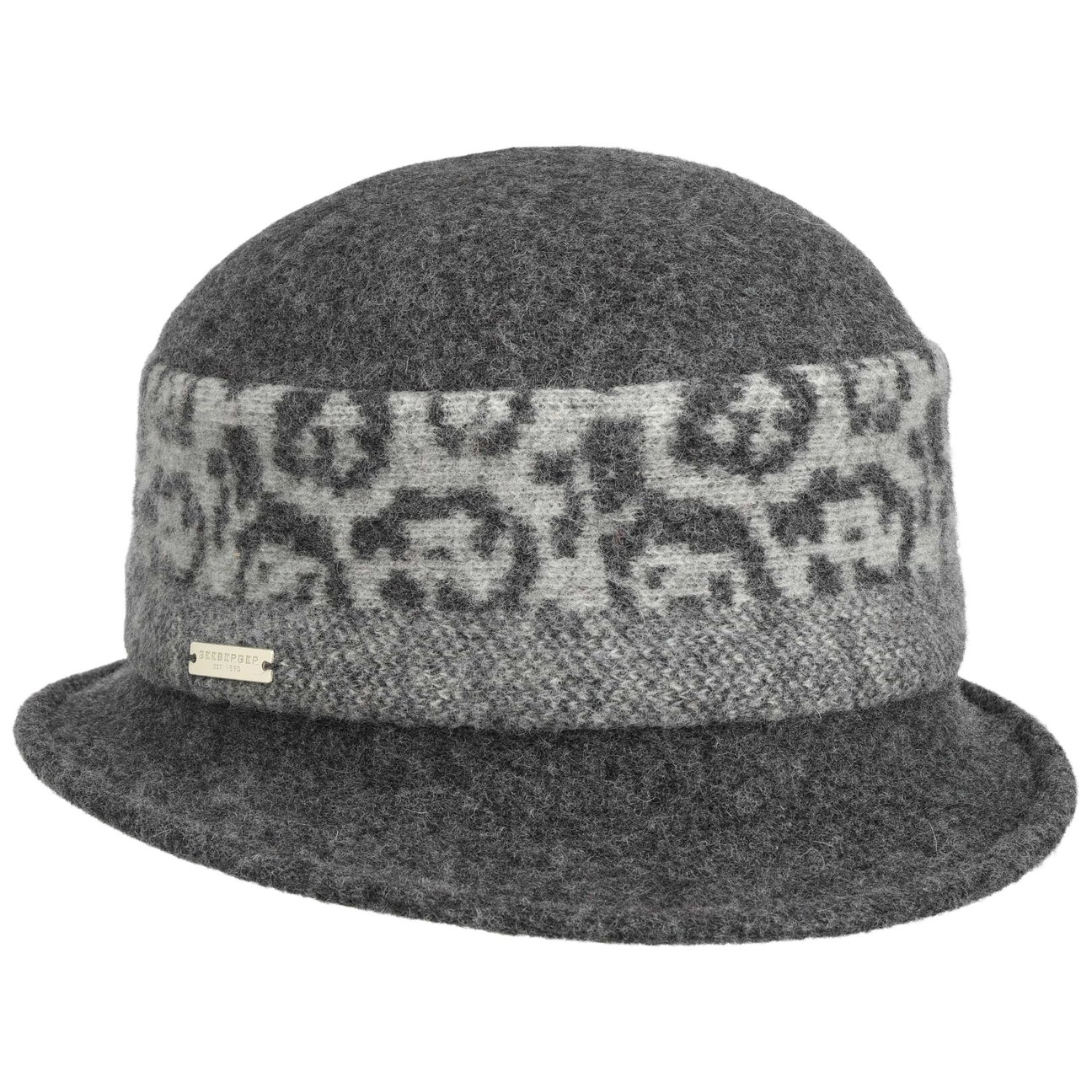 Seeberger Women's Grey Namara Leo Milled Wool Hat By