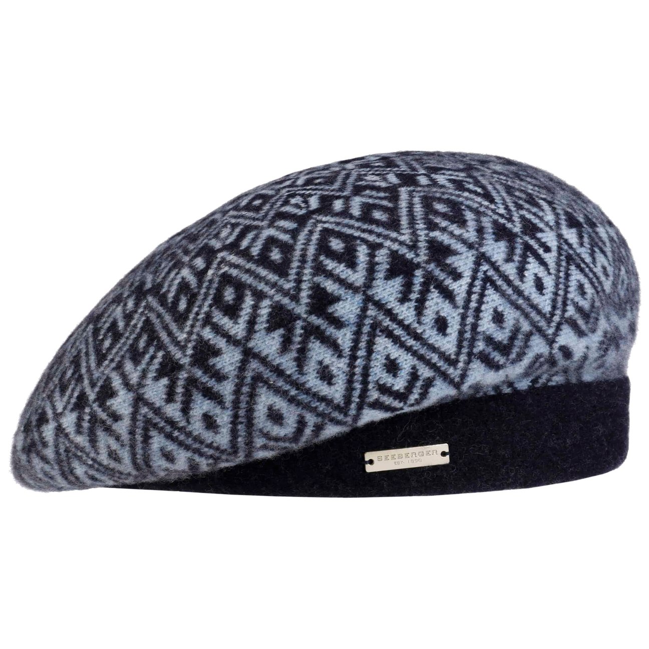 Seeberger Women's Navy Lucona Wool Beret By