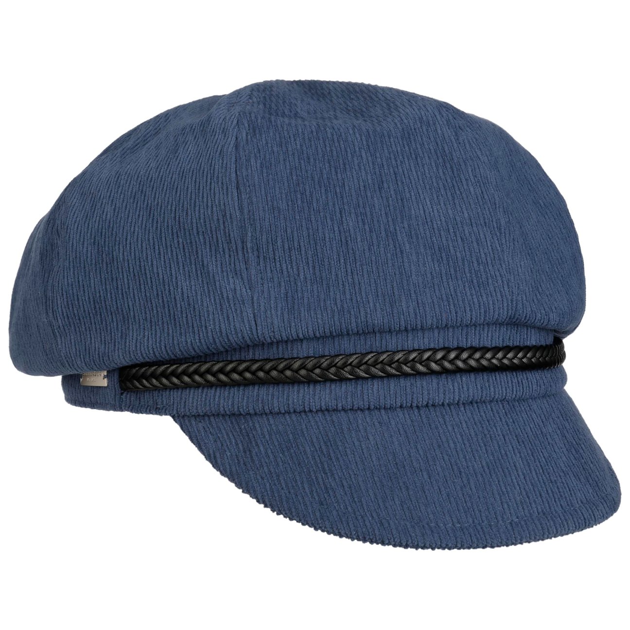 Seeberger Girls Blue Uni Fine Cord Newsboy Cap By