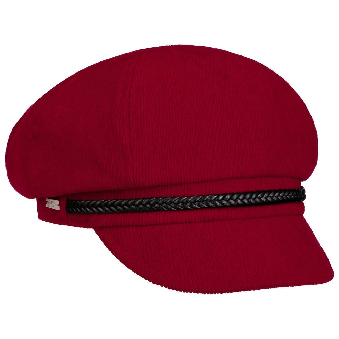 Seeberger Girls Red Uni Fine Cord Newsboy Cap By