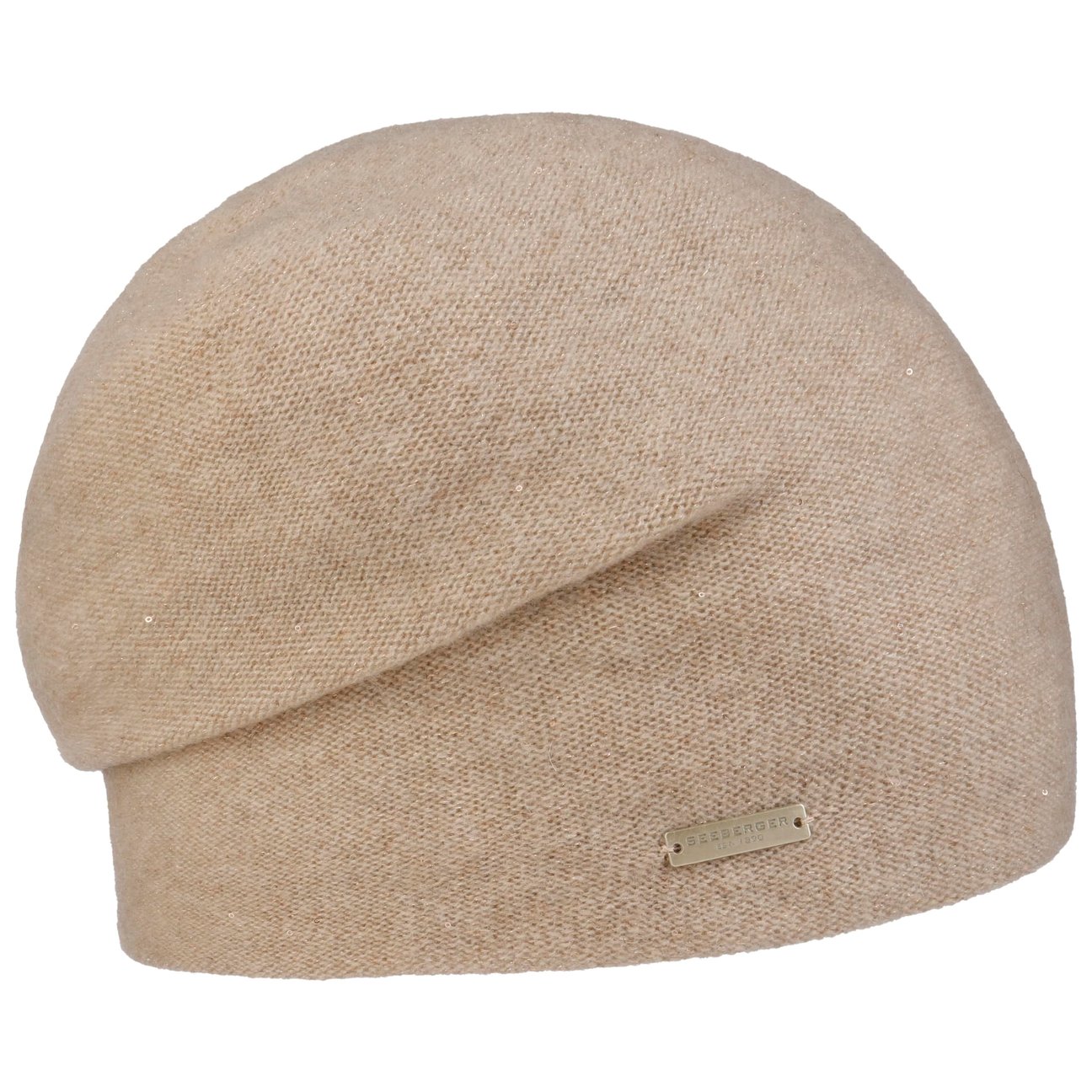 Seeberger Women's Beige Uni Headsock Cashmere Beanie Hat By