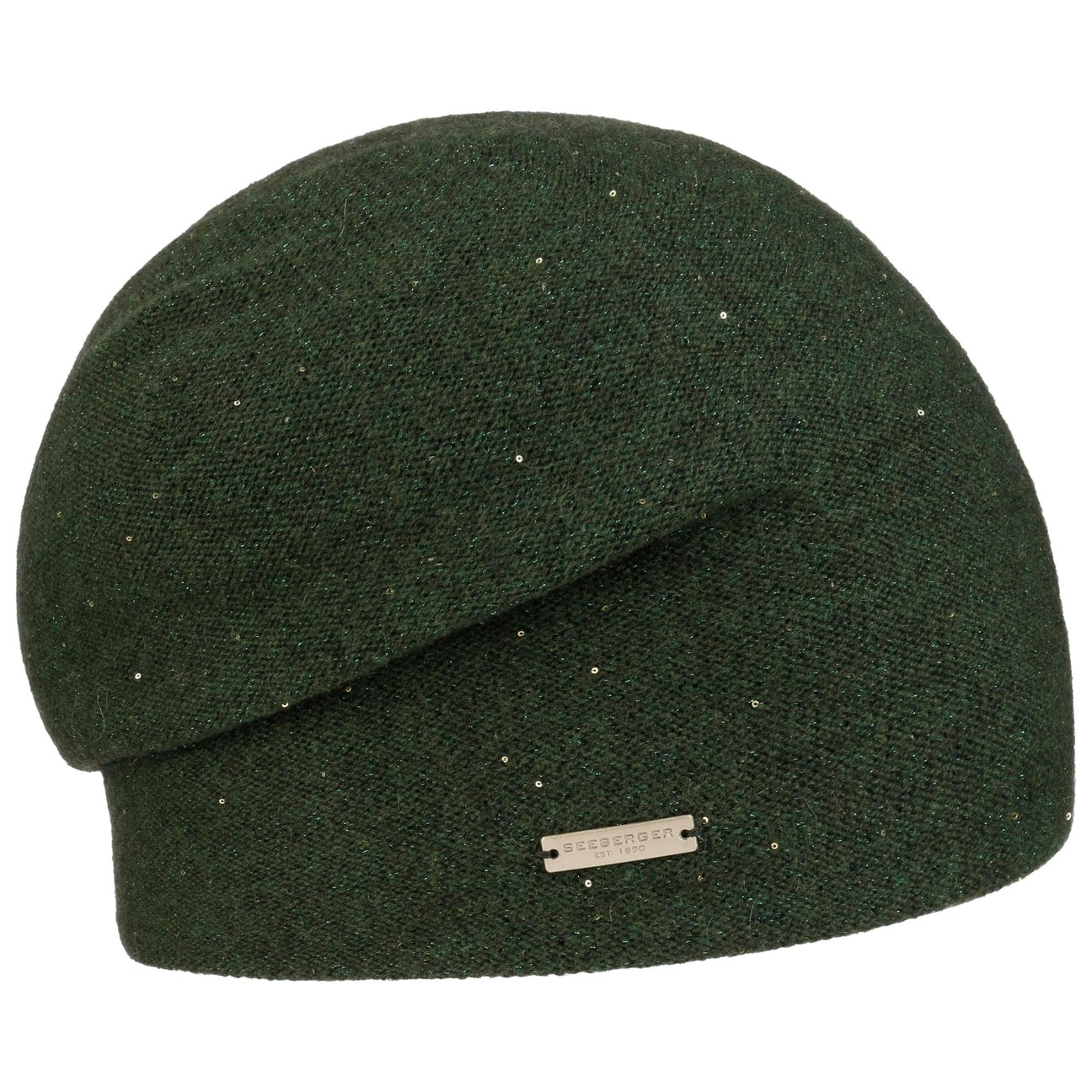 Seeberger Women's Dark Green Uni Headsock Cashmere Beanie Hat By