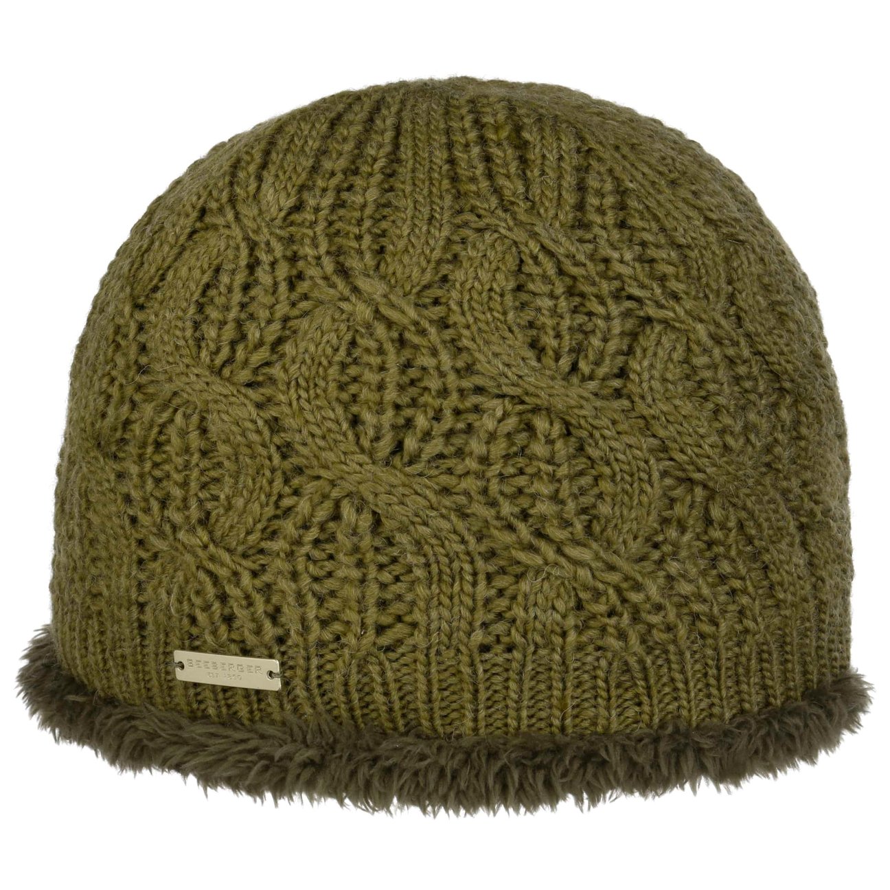 Seeberger Women's Olive Landesta Faux Fur Edge Beanie Hat By