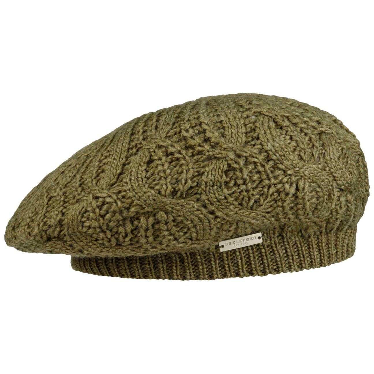 Seeberger Women's Olive Uni Knit Beret By