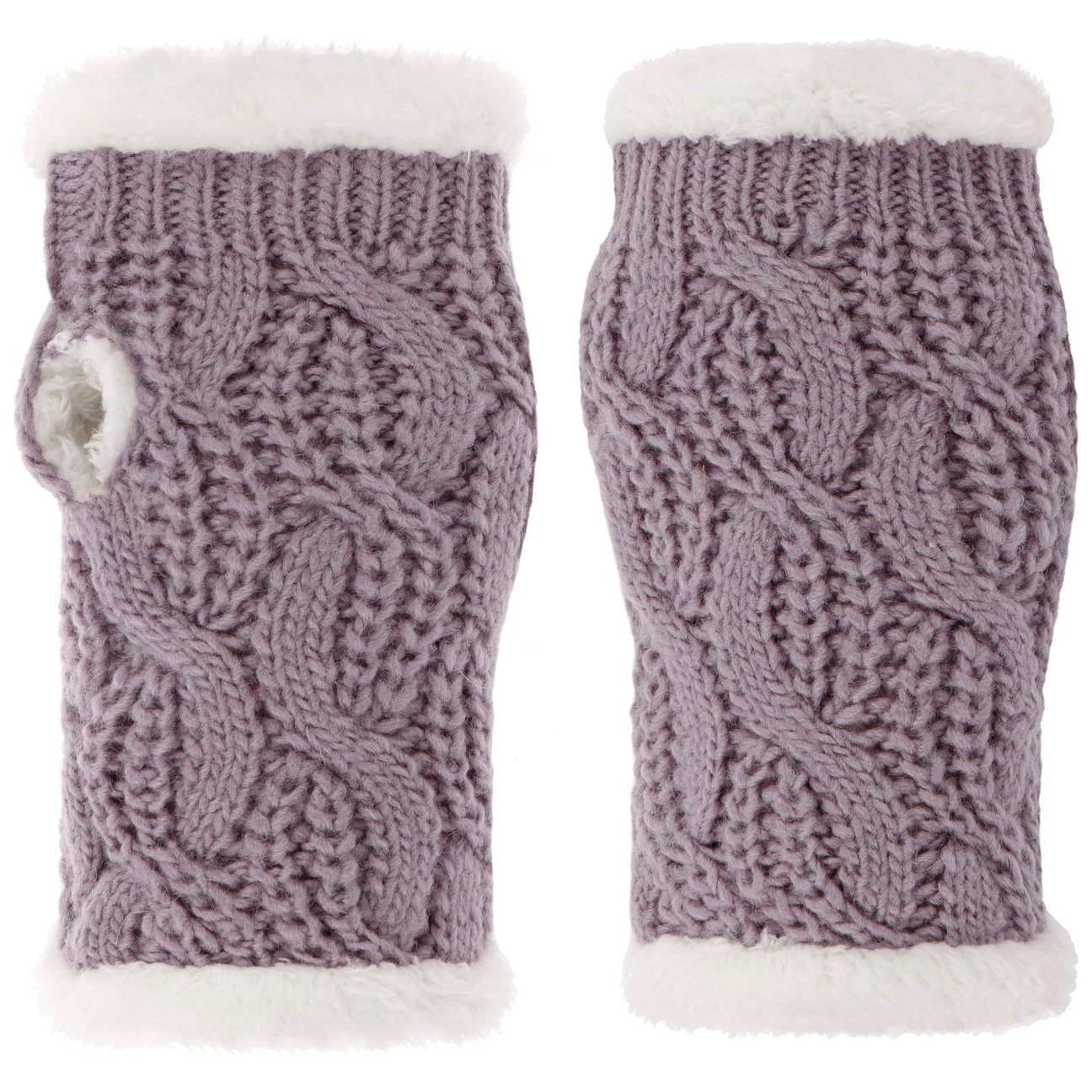 Seeberger Women's Lilac Cable Knit Wrist Warmers By