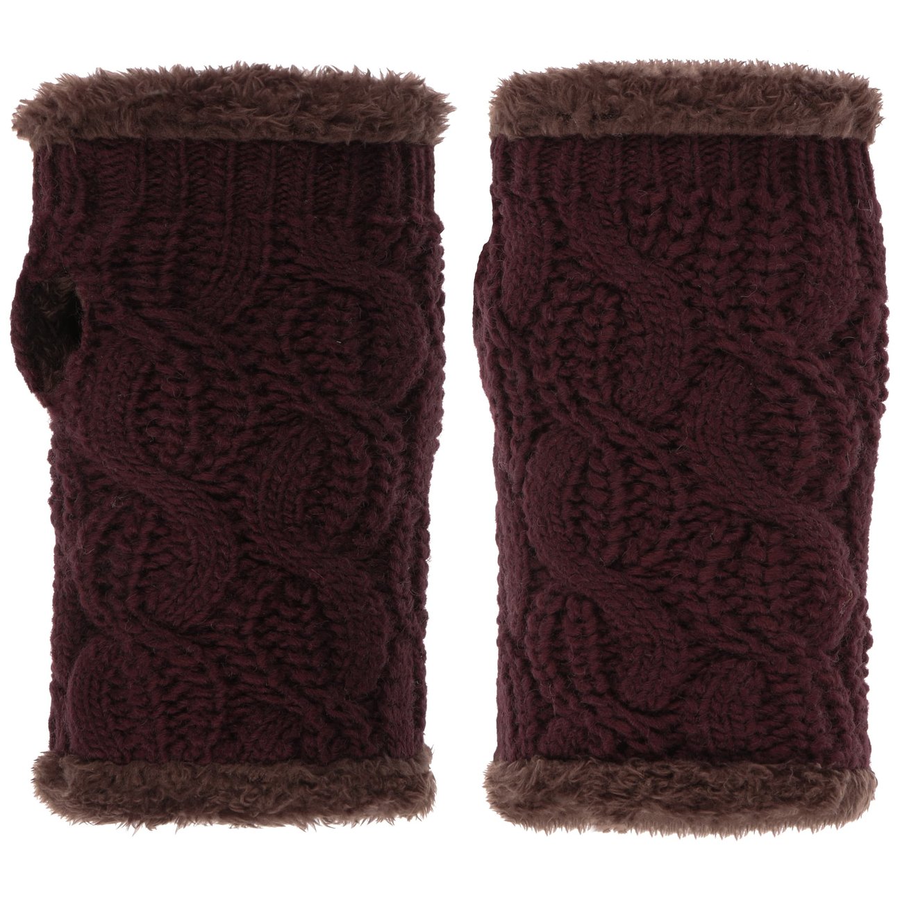 Seeberger Women's Bordeaux Cable Knit Wrist Warmers By