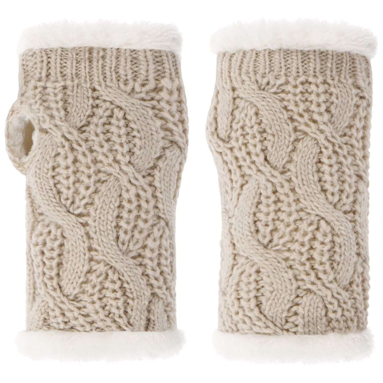 Seeberger Women's Oatmeal Cable Knit Wrist Warmers By
