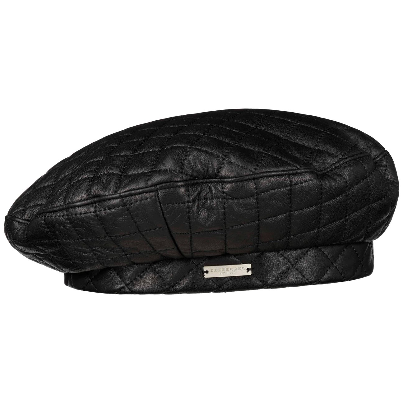Seeberger Women's Black Quilted Leather Beret By