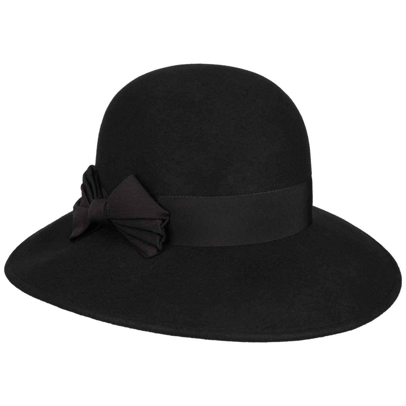 Bedacht Women's Black Uni Wool Floppy Hat By