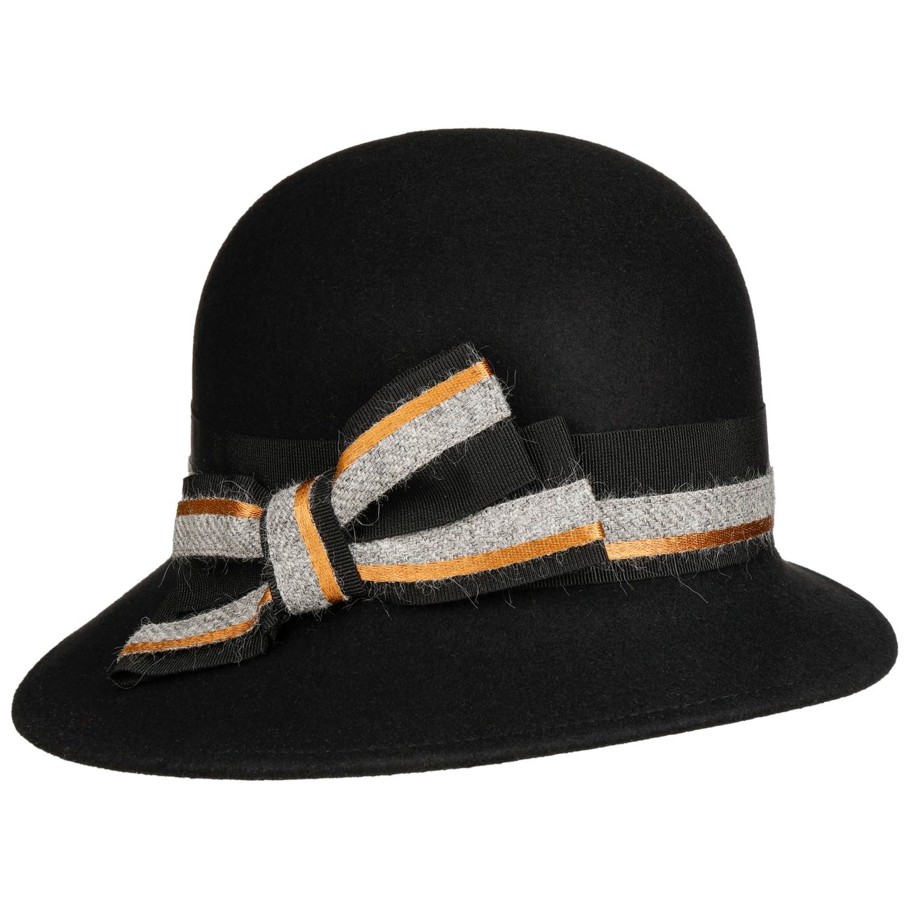 Bedacht Women's Black Boneta Wool Cloche Hat By